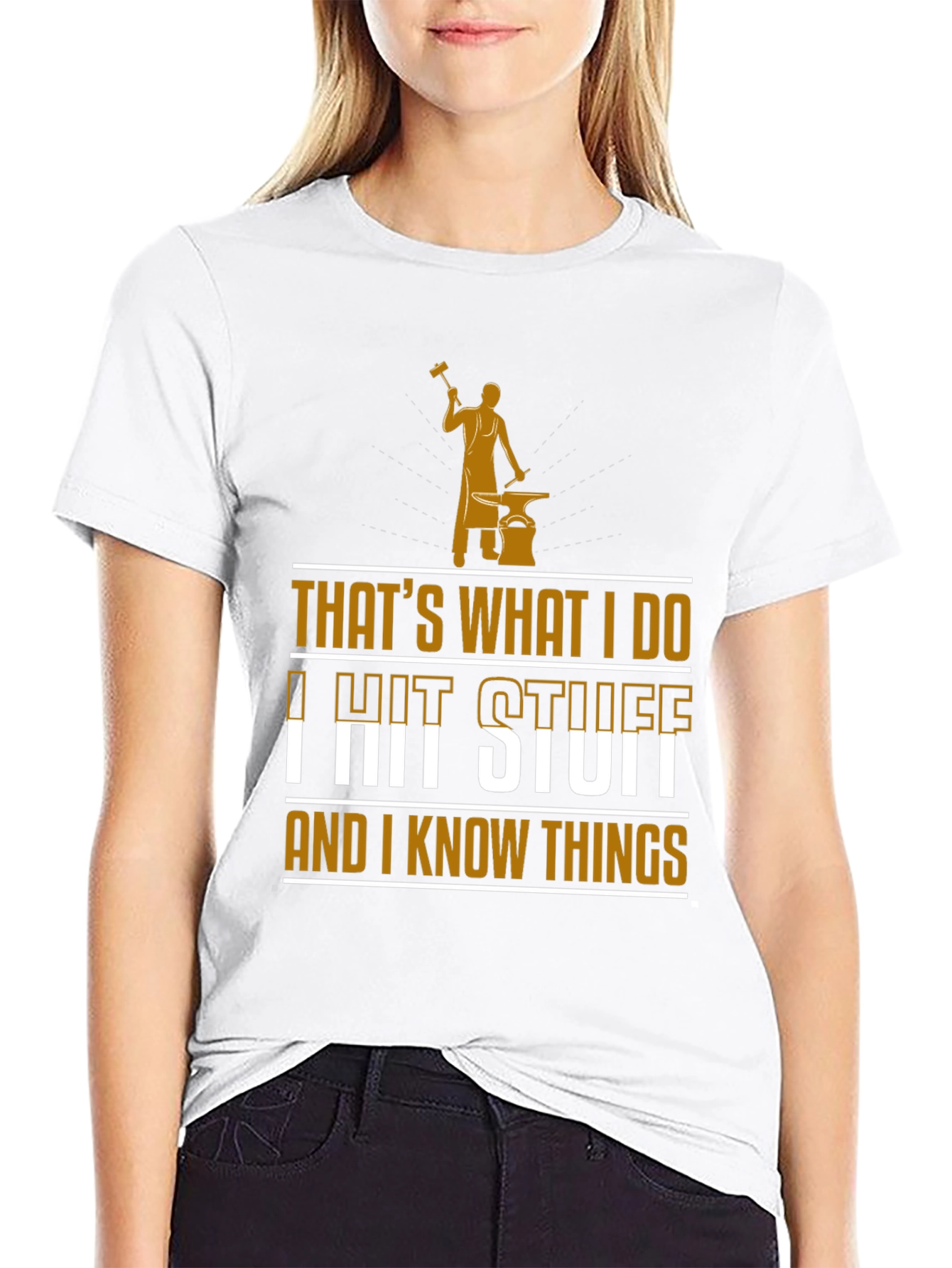 Black I Hit Stuff And I Know Things Black T-Shirt view 9