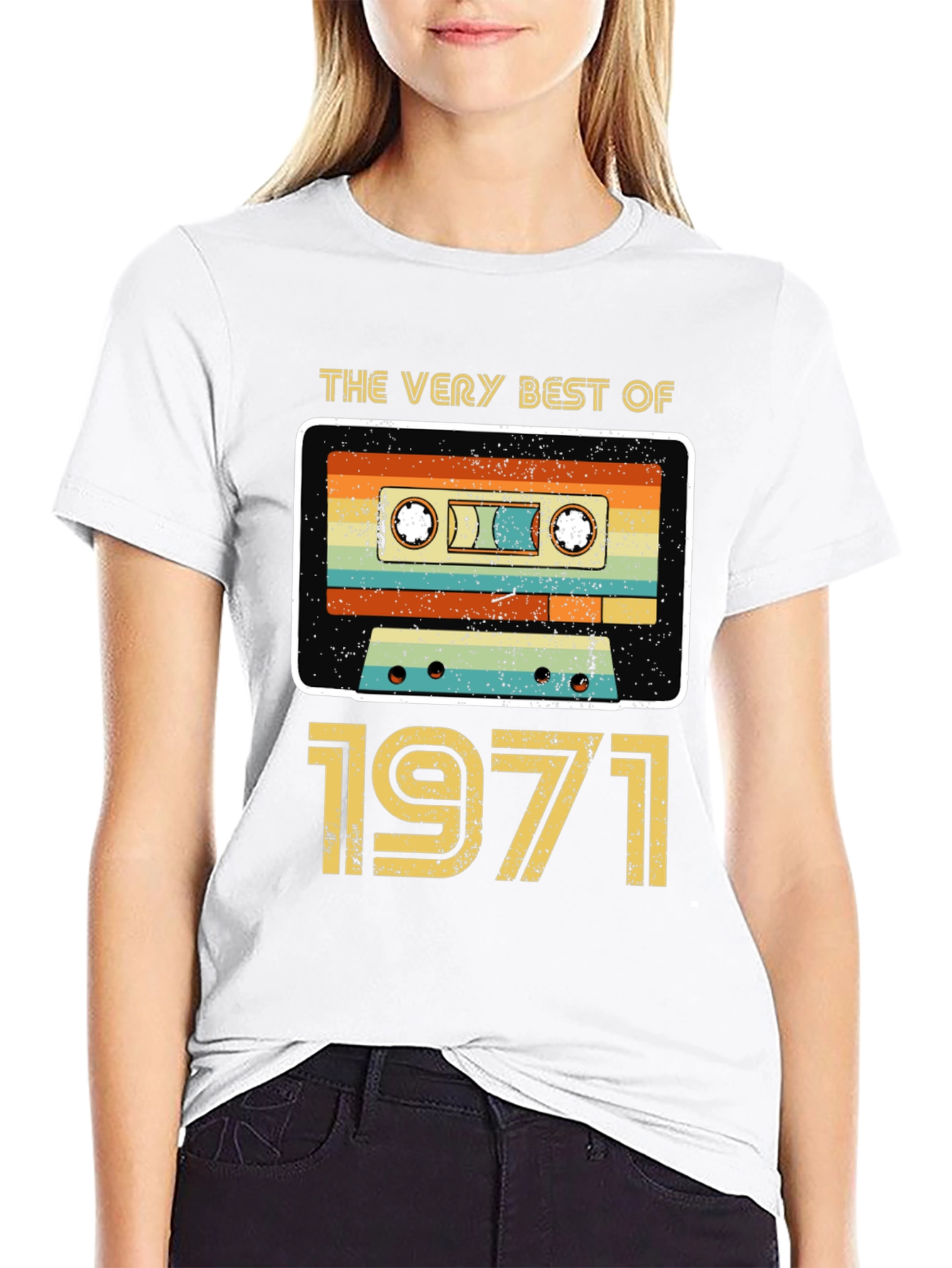 Black Vintage 1971 Cassette Tape Graphic T-Shirt view 9
