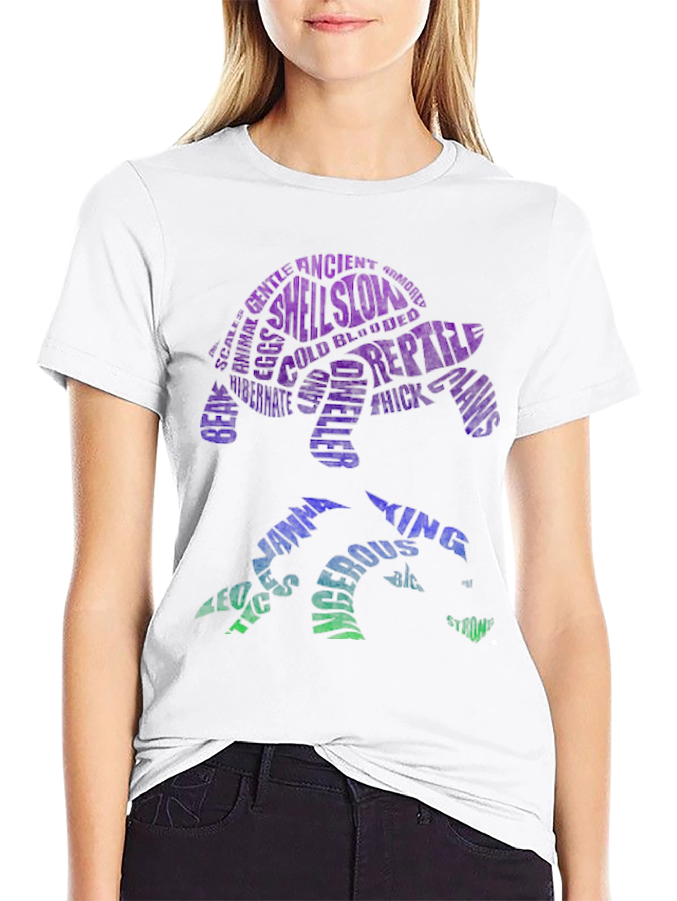 Black Turtle Word Art T-Shirt view 9
