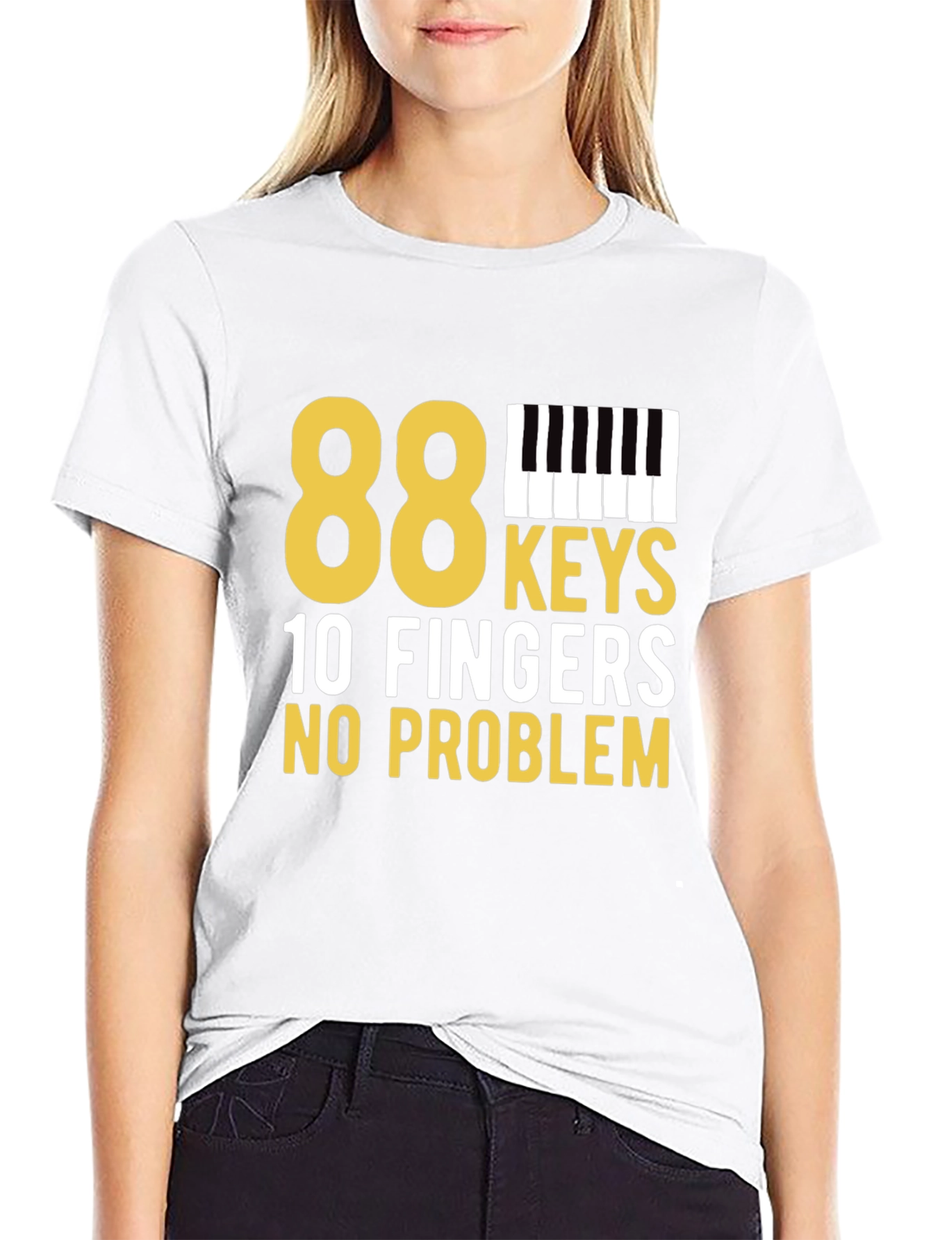 Black 88 Keys, 10 Fingers, No Problem Black T-Shirt view 9