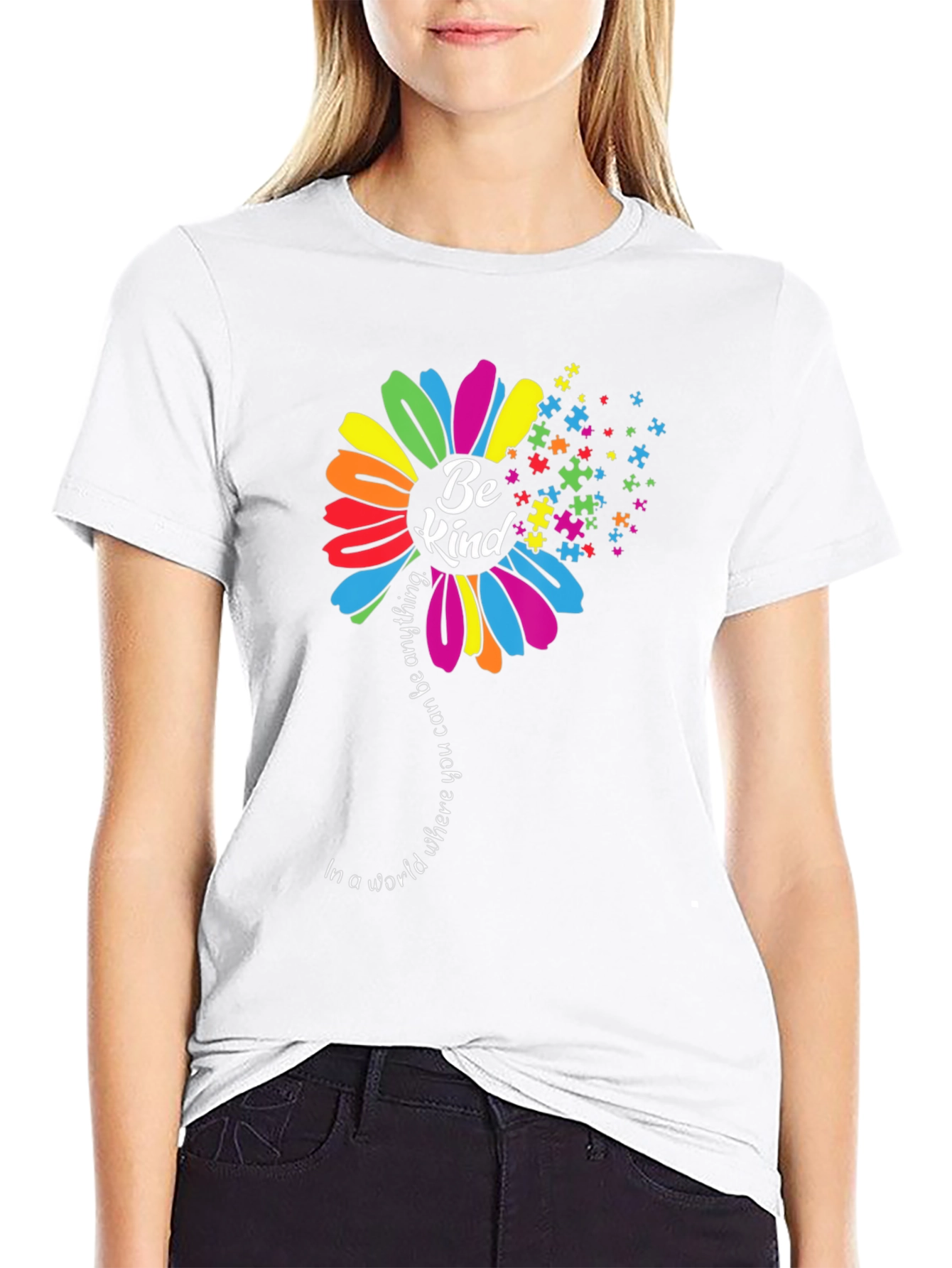Black Be Kind Autism Awareness T-Shirt view 9