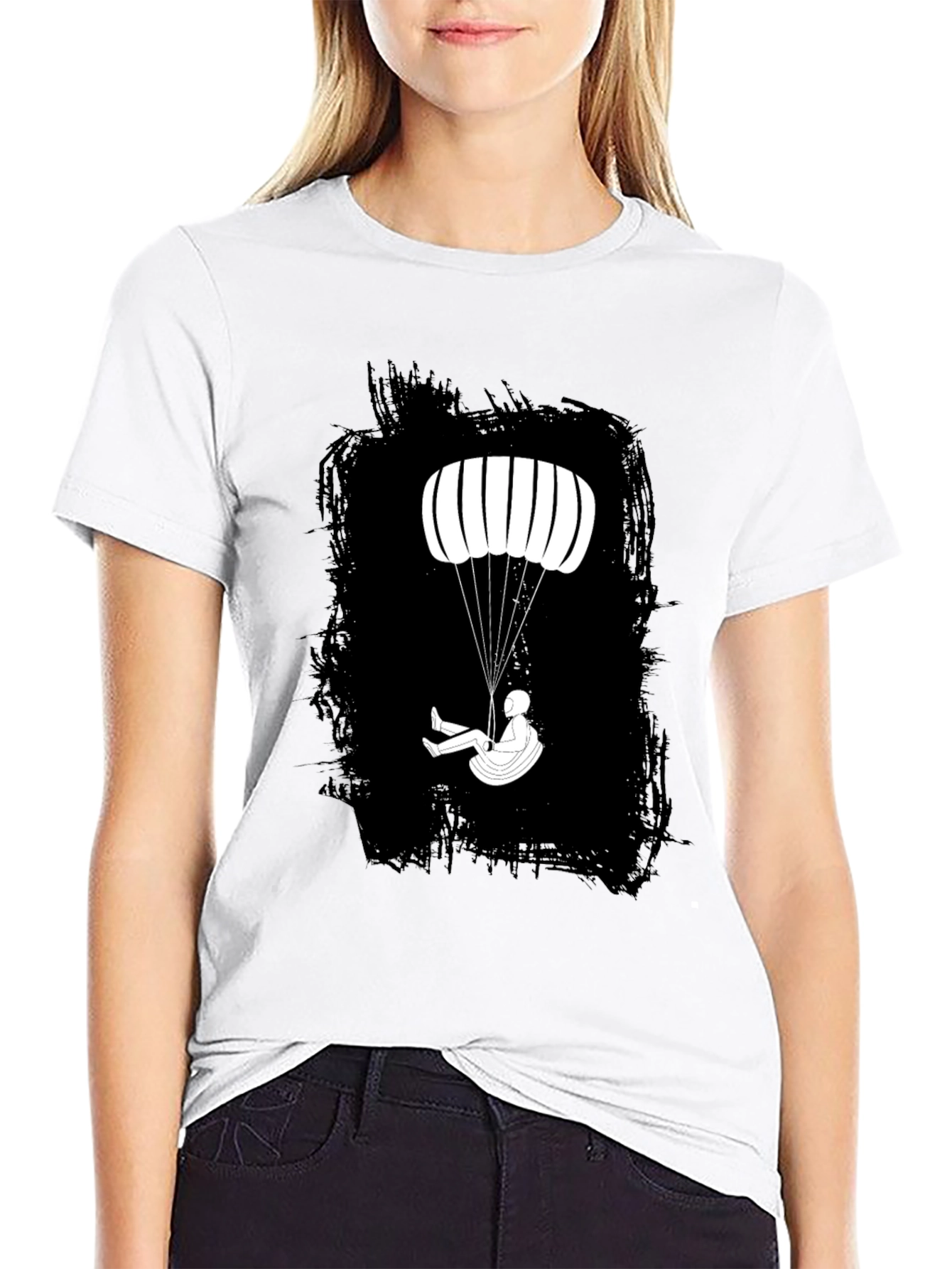 Black Paragliding T-Shirt - Skydiving Adventure Tee view 9