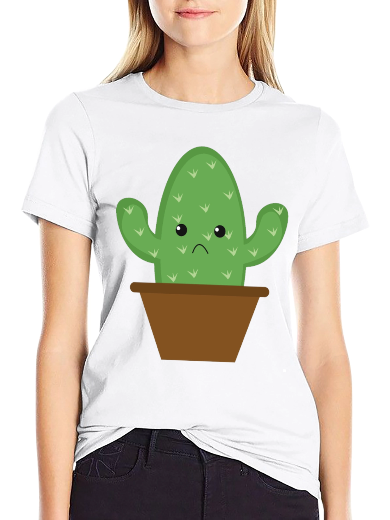 Sad Cactus T-Shirt - Funny Plant Graphic Tee - 9