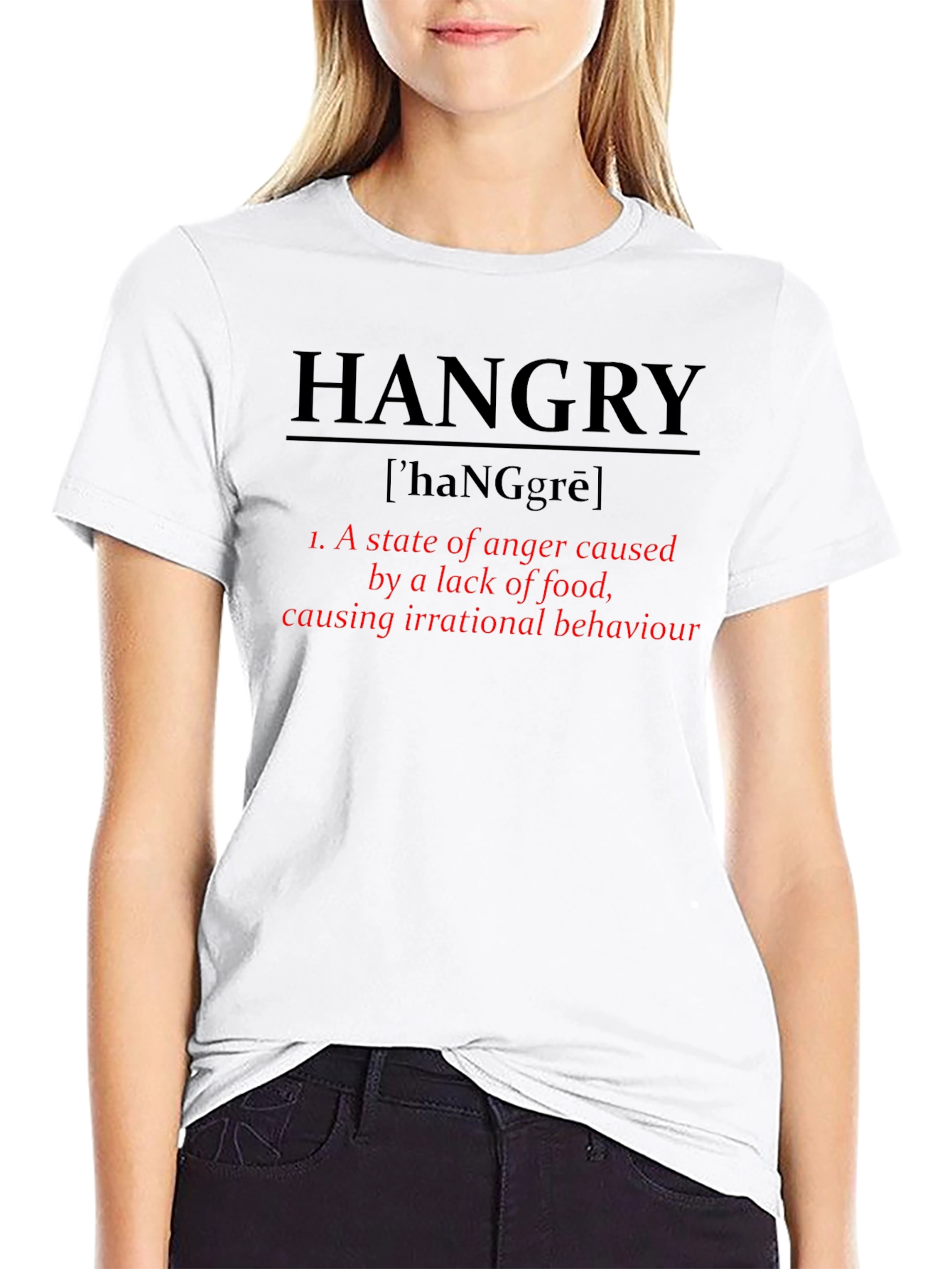 Black Hangry Definition Graphic T-Shirt view 9