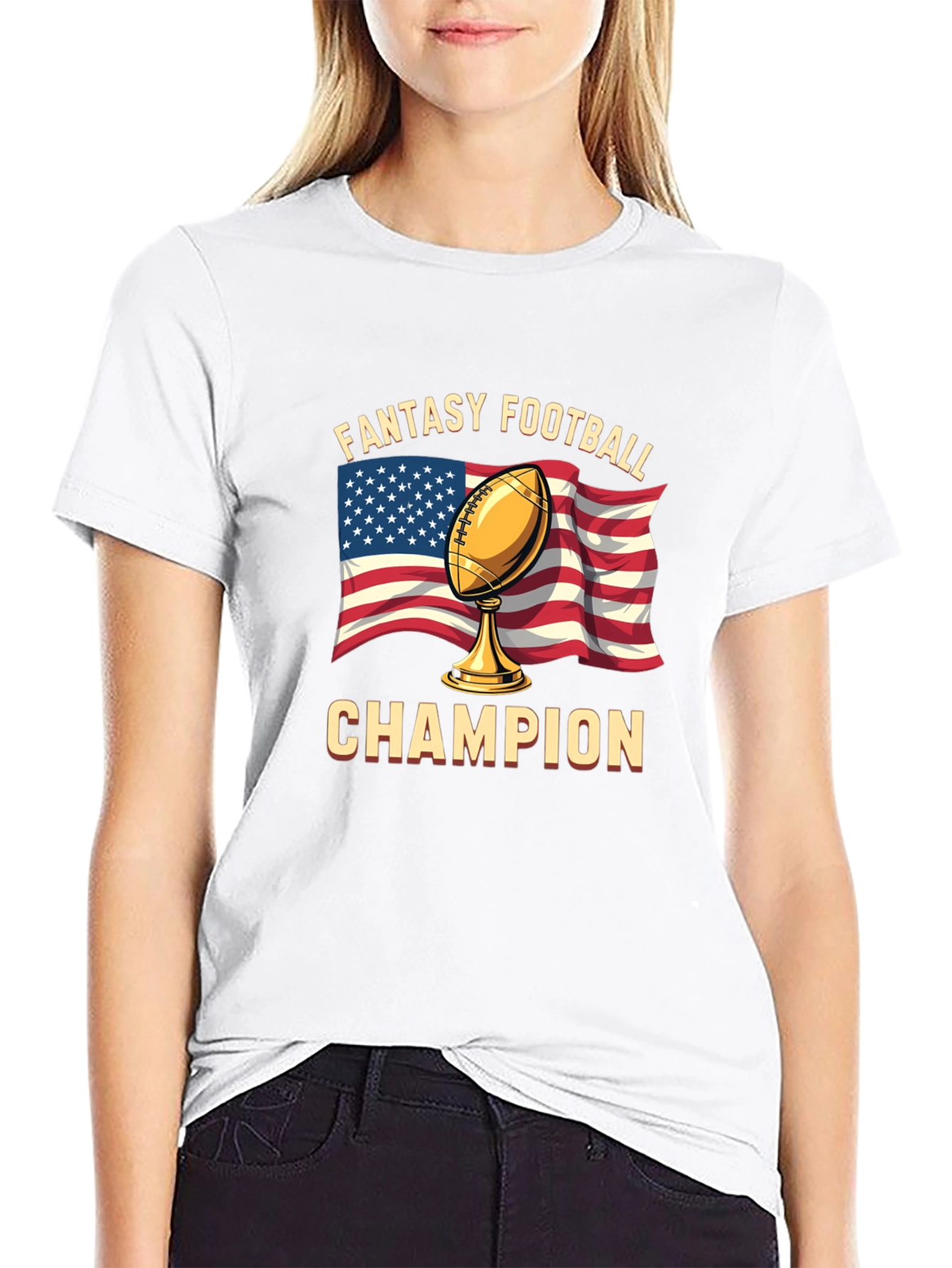 Black Fantasy Football Champion T-Shirt view 9