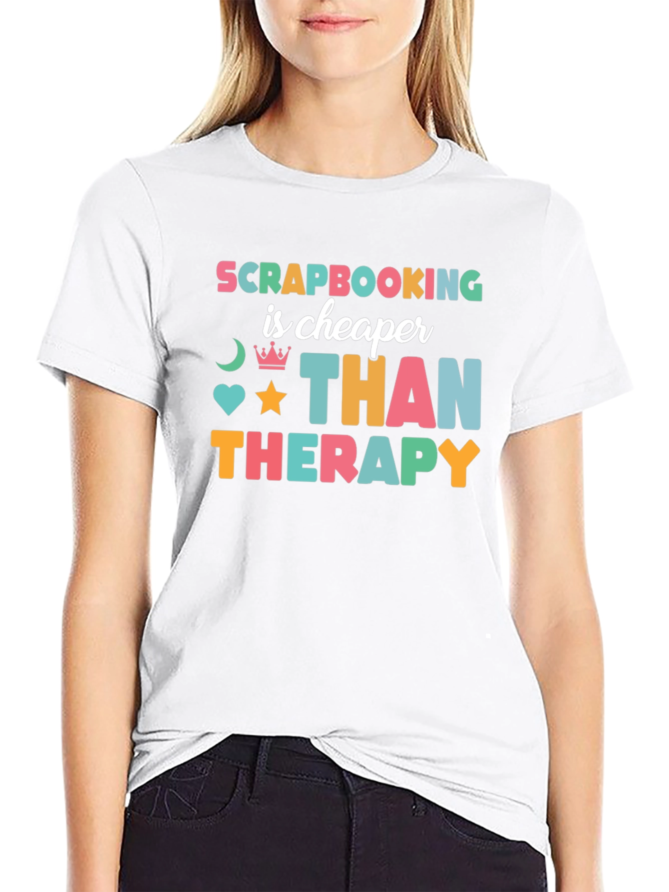 Black Scrapbooking is Cheaper Than Therapy T-Shirt view 9