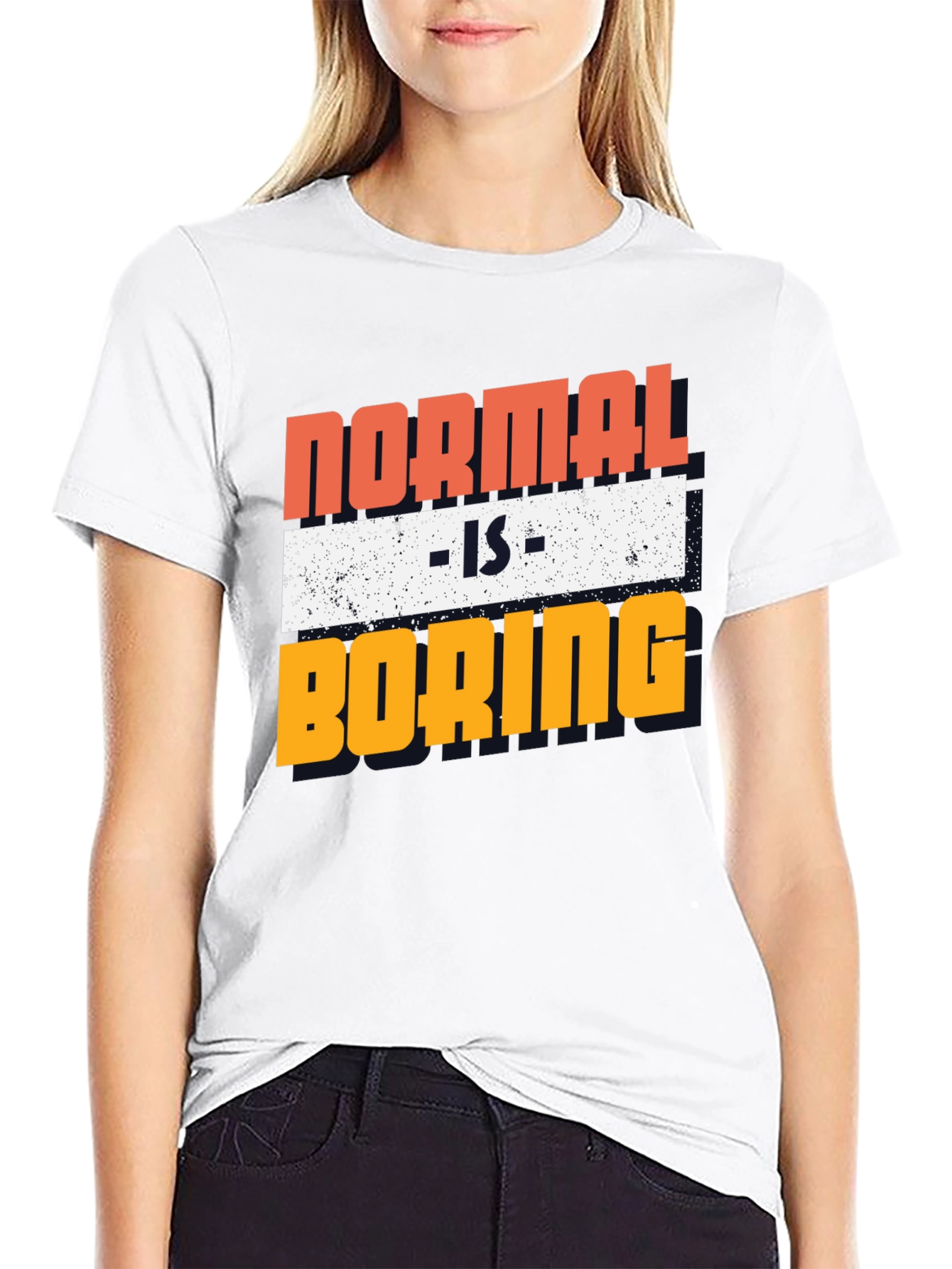 Black Normal Is Boring Graphic Tee view 9