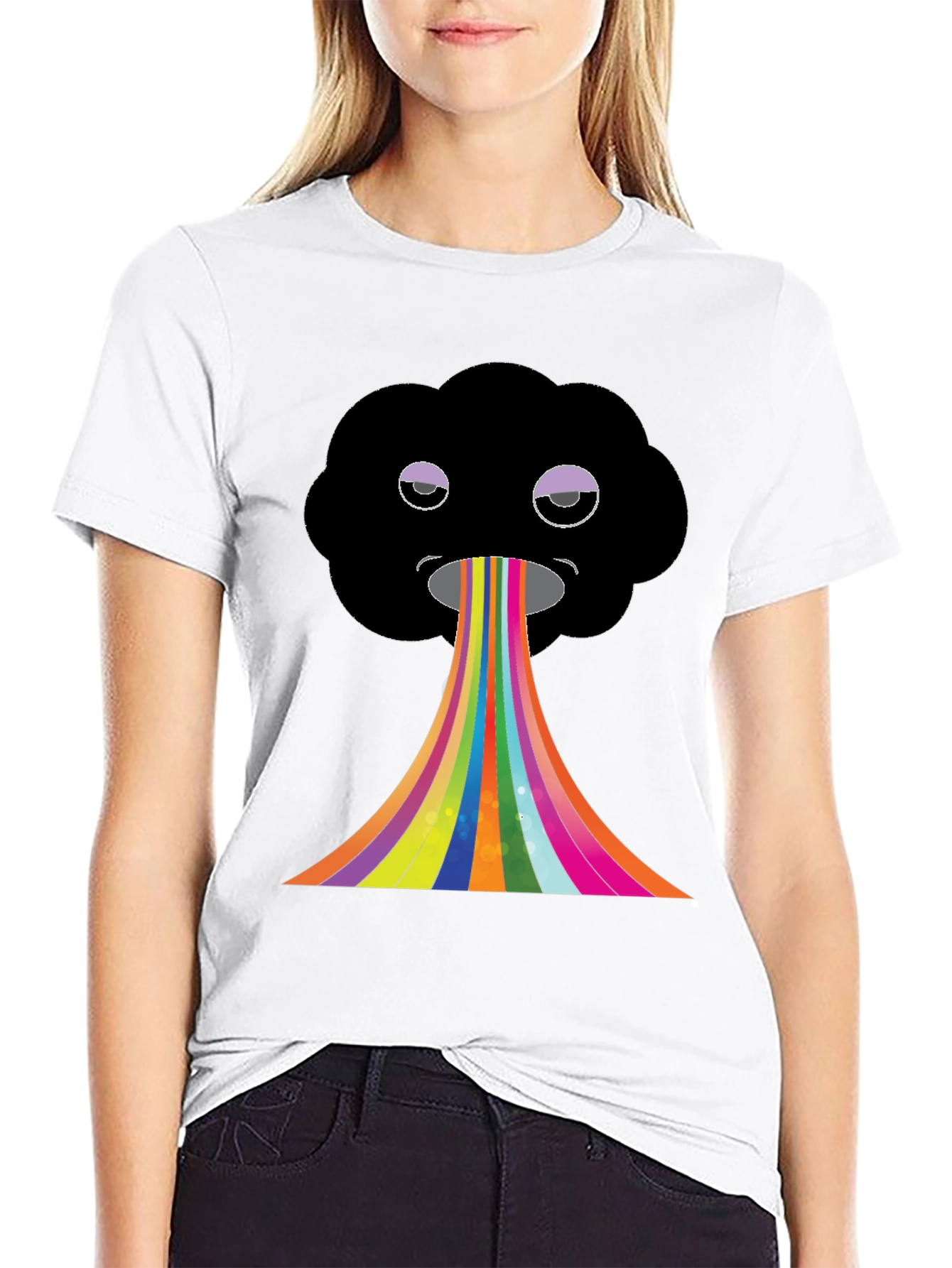 Black Rainbow Cloud Graphic Tee view 9