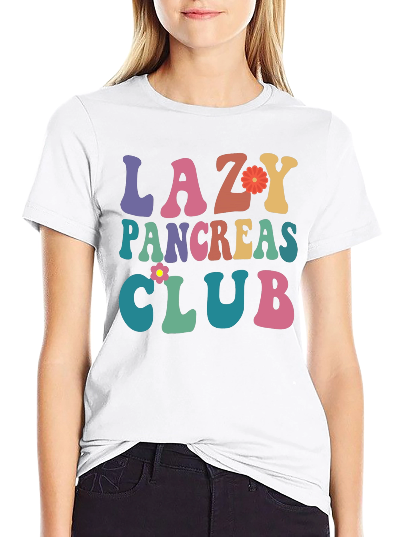 Black Lazy Pancreas Club Graphic T-Shirt view 9