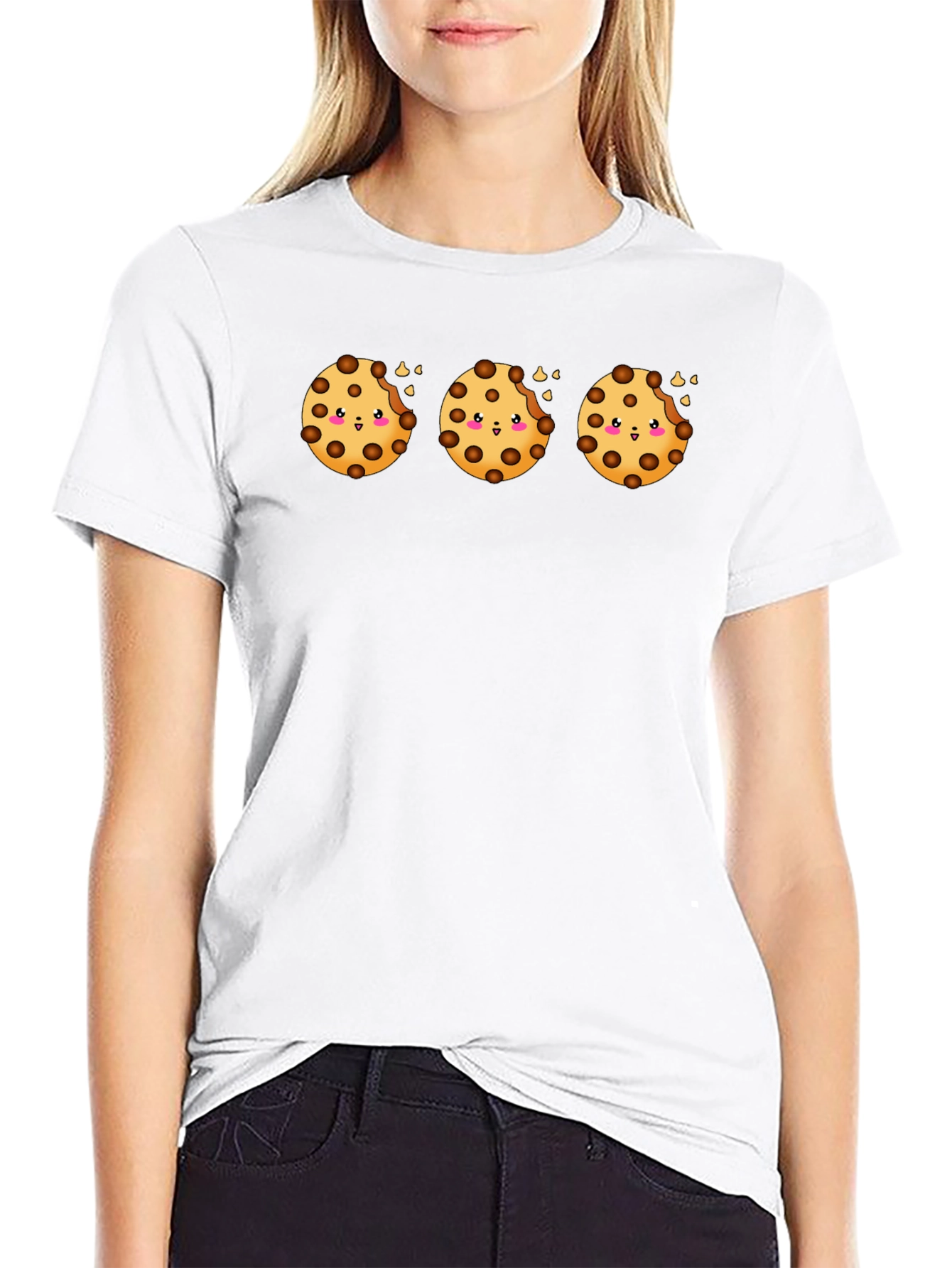 Black Cute Cookie Bites T-Shirt view 9