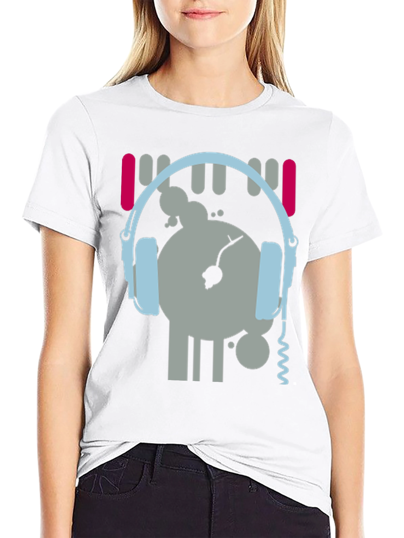 Black DJ Graphic Tee - Music Lover's Black T-Shirt view 9