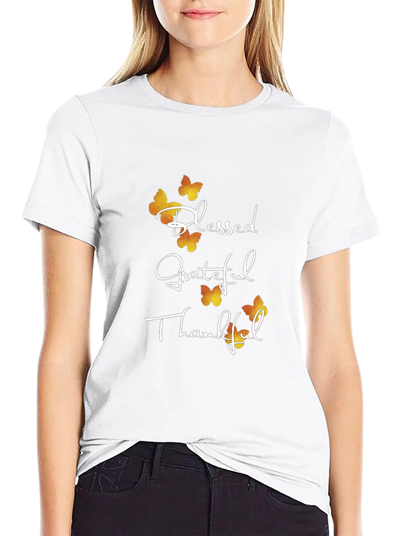 Black Blessed Grateful Thankful T-Shirt view 9