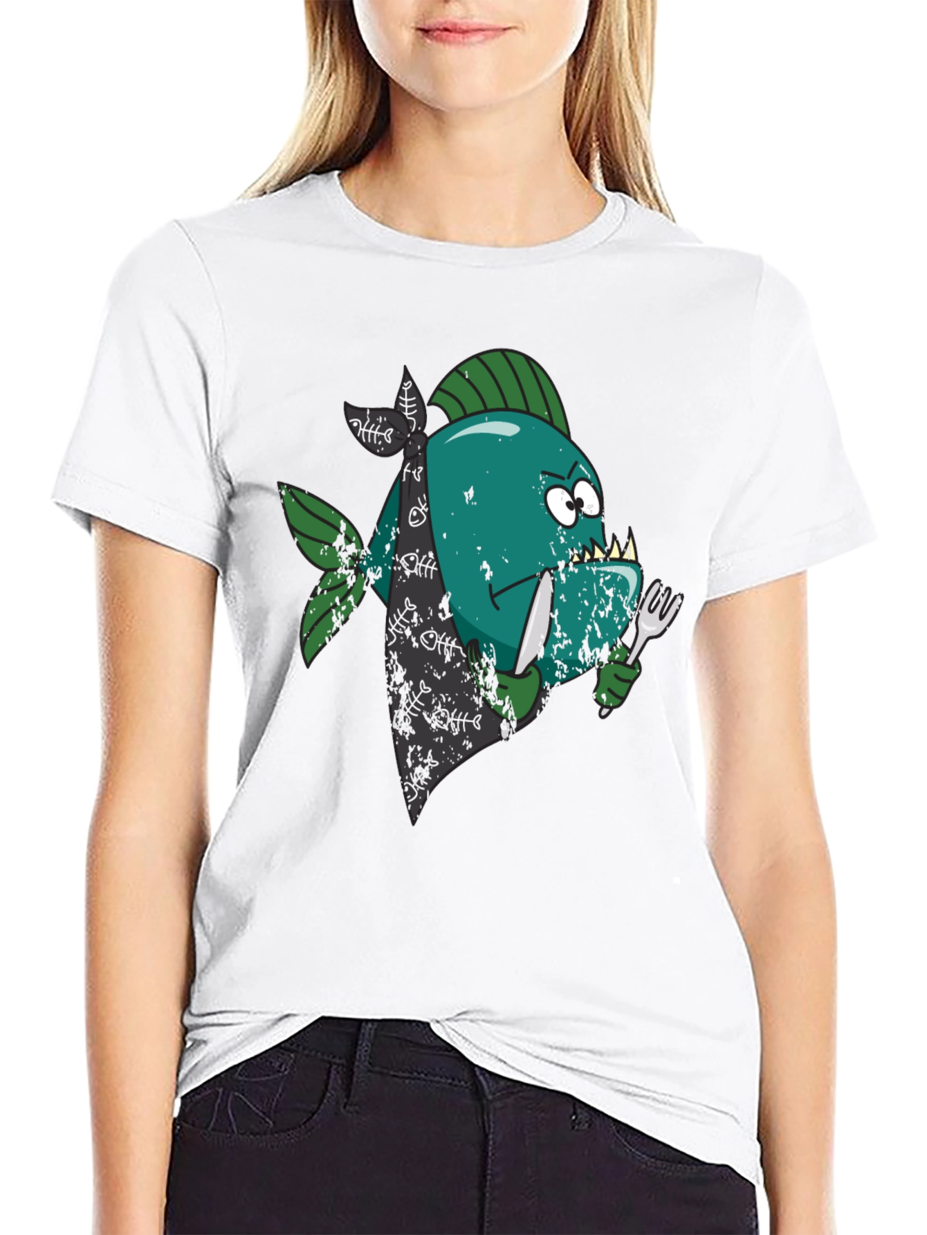 Black Piranha Black T-Shirt view 9