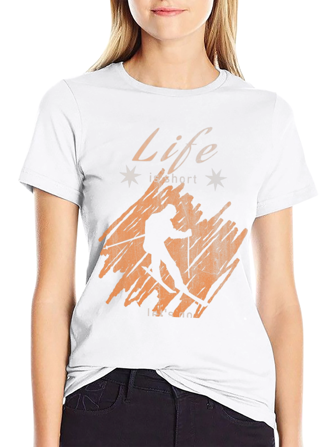 Black Life is Short Ski T-Shirt - Unisex view 9