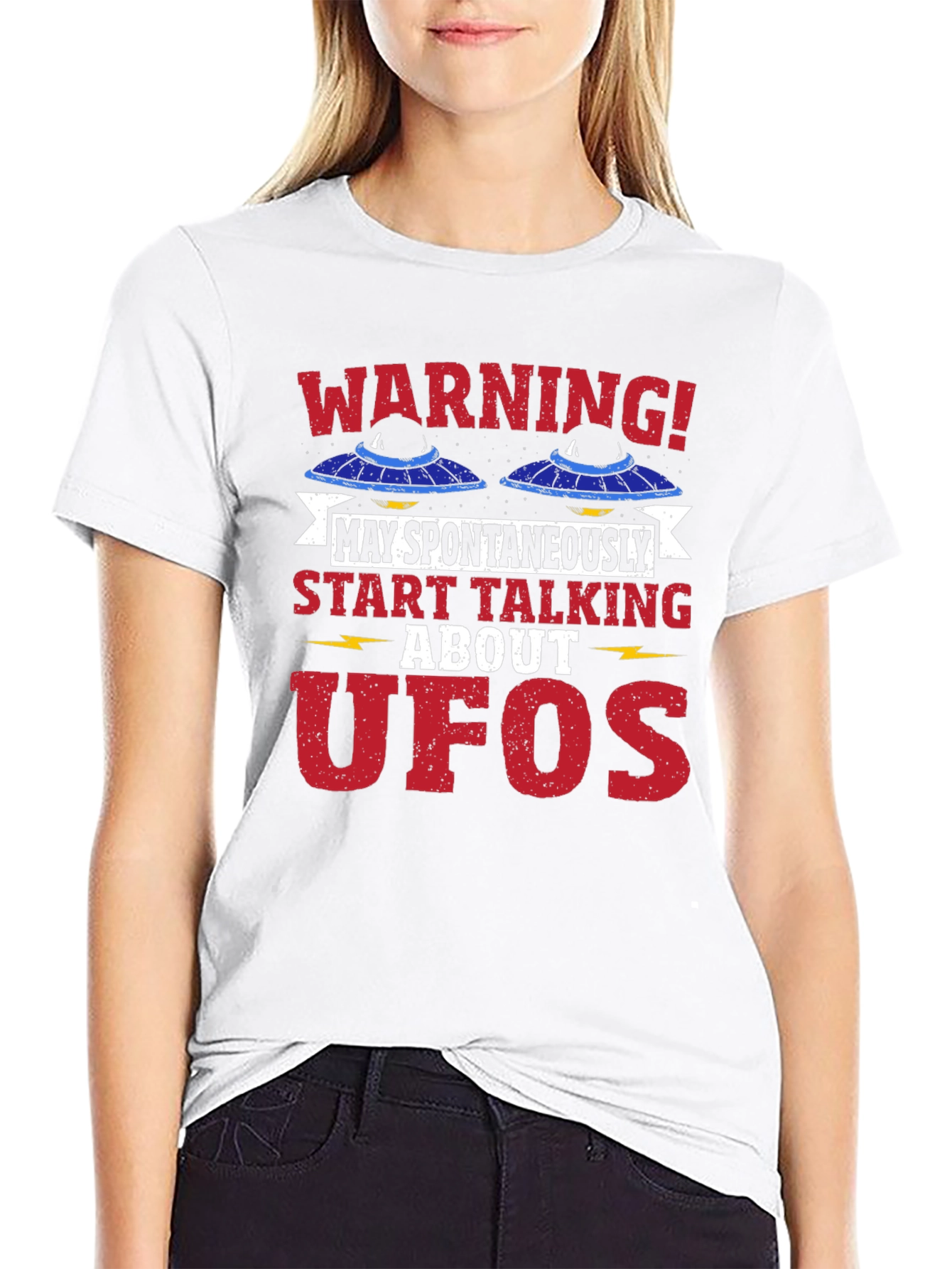 Black UFO Conversation Starter Graphic Tee view 9