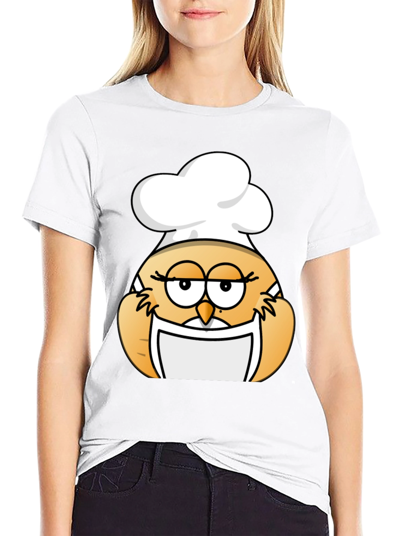 Black Chef Owl Graphic Tee - Black Cotton Blend view 9