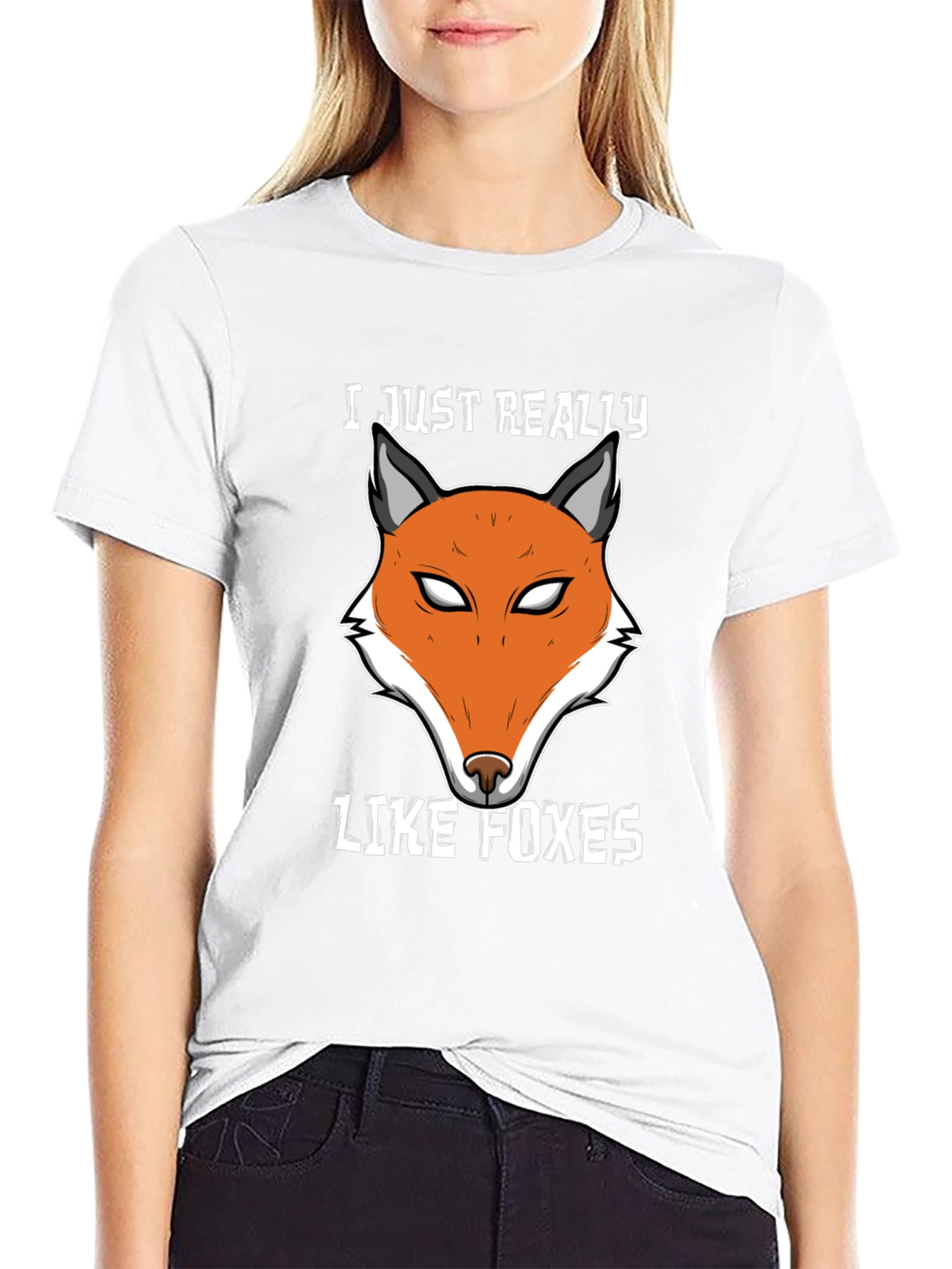 Black Fox Lover T-Shirt | Cute Fox Face Design view 9