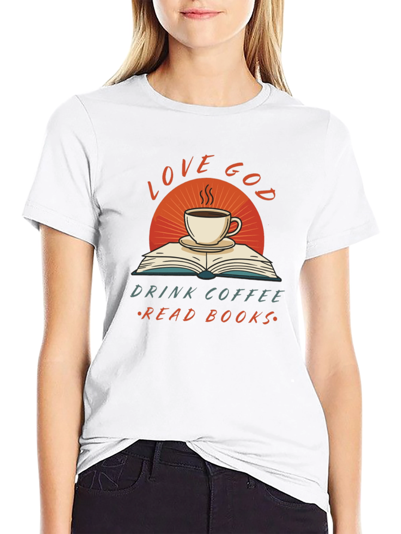 Black Love God Coffee Books Black T-Shirt view 9