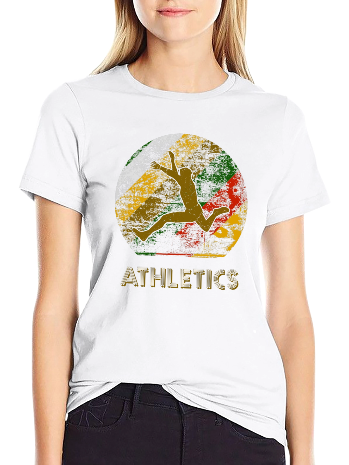 Black Retro Athletics Graphic Tee - Vintage Runner Design view 9