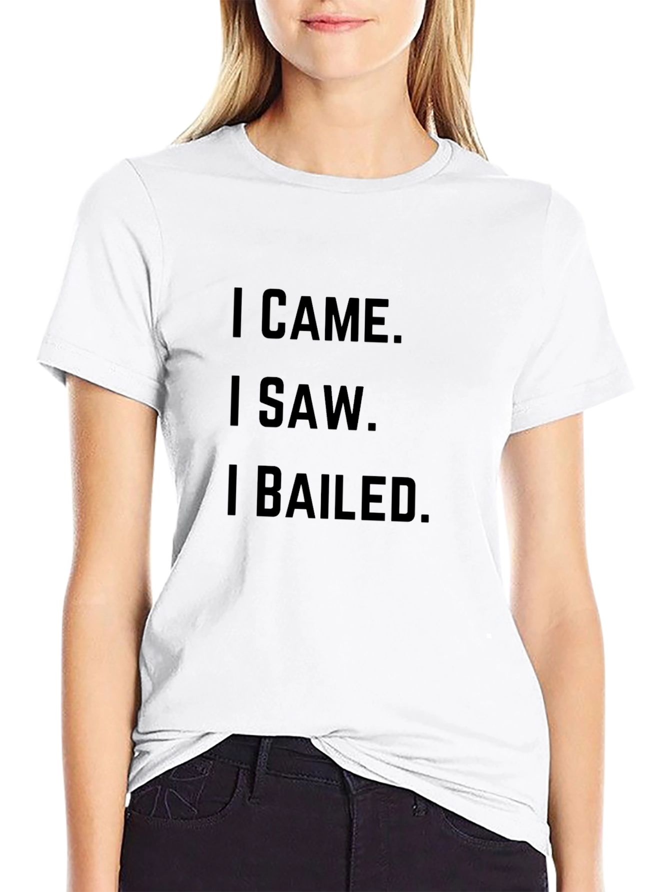 Black I Came, I Saw, I Bailed Black Graphic T-Shirt view 9