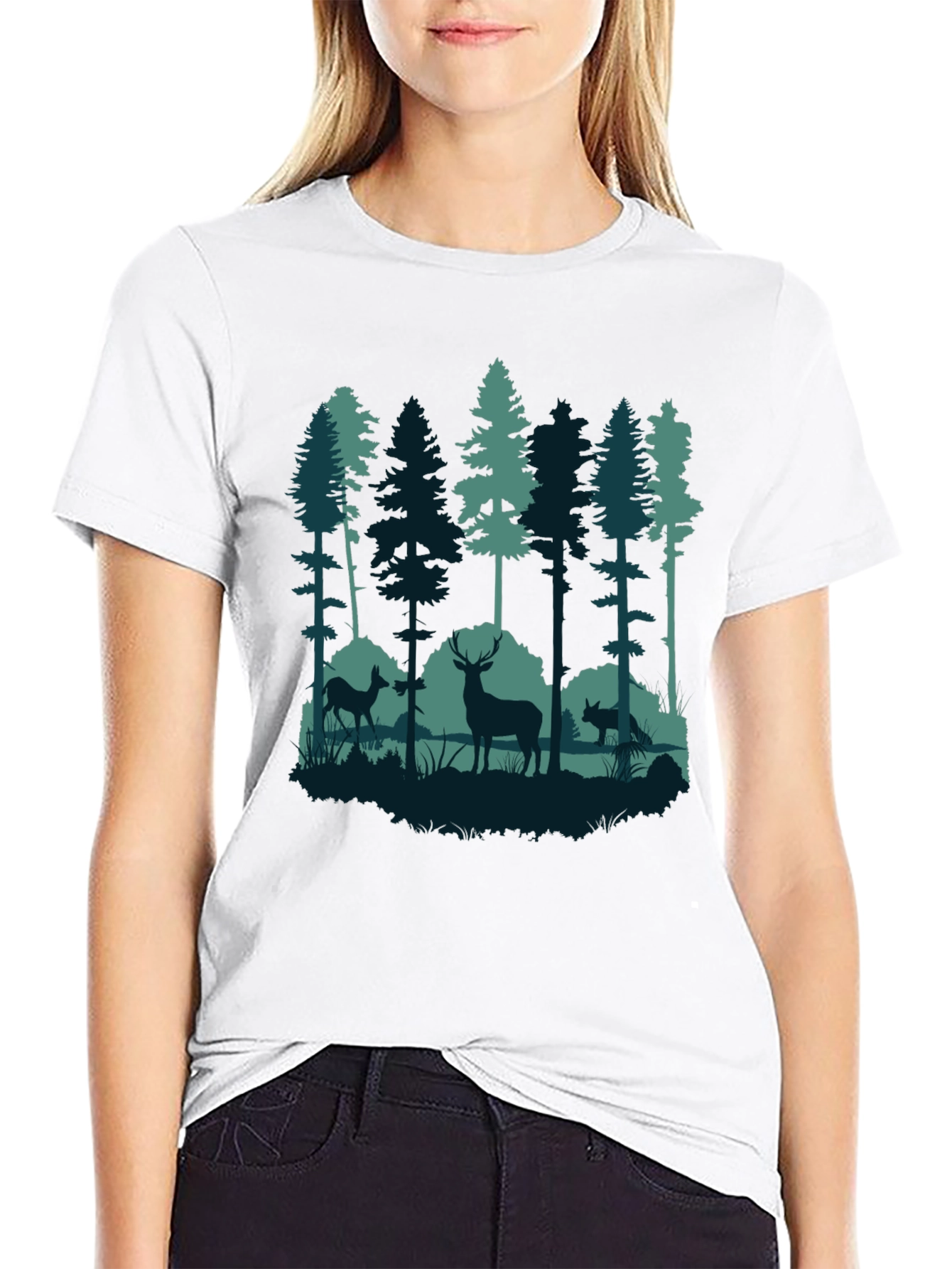 Black Nature Scene T-Shirt view 9