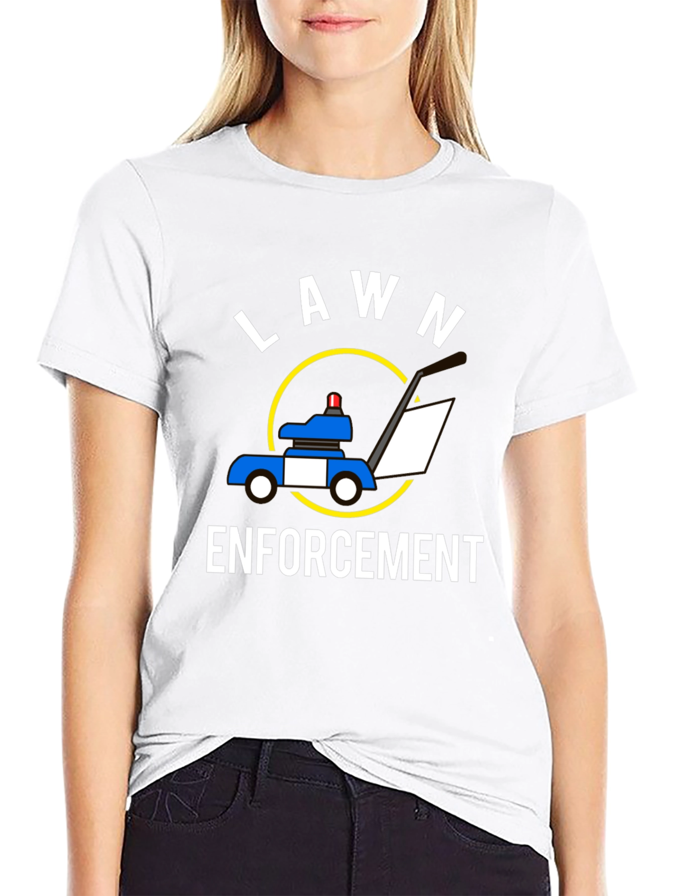 Black Lawn Enforcement T-Shirt - Funny Yard Work Tee view 9
