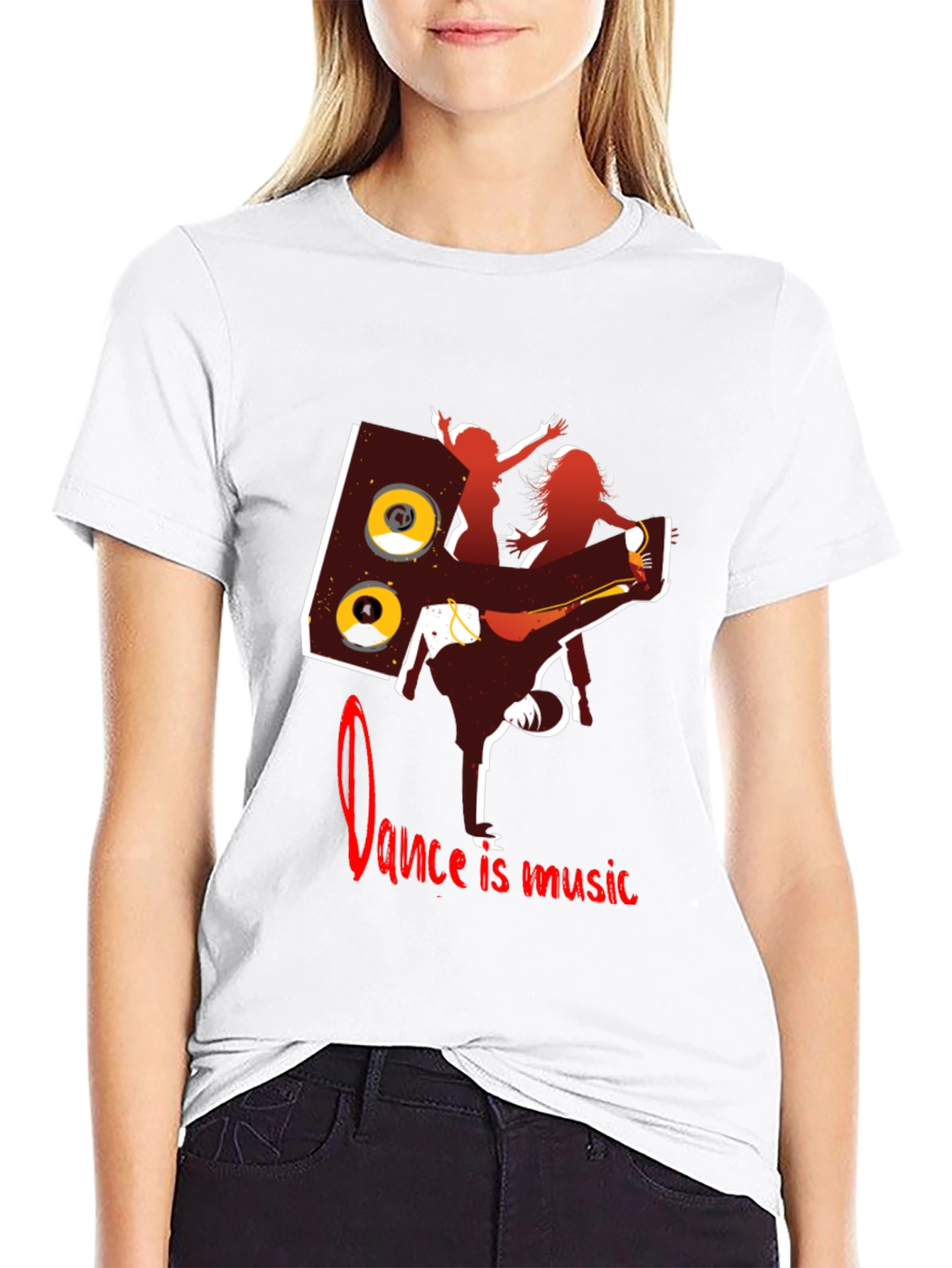 Black Dance is Music Graphic Tee view 9