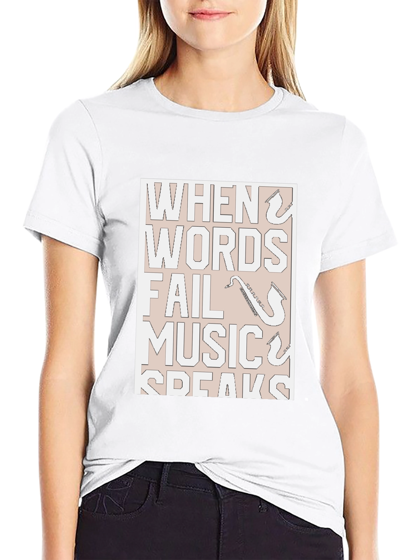 Black Music Speaks T-Shirt - Black Graphic Tee view 9