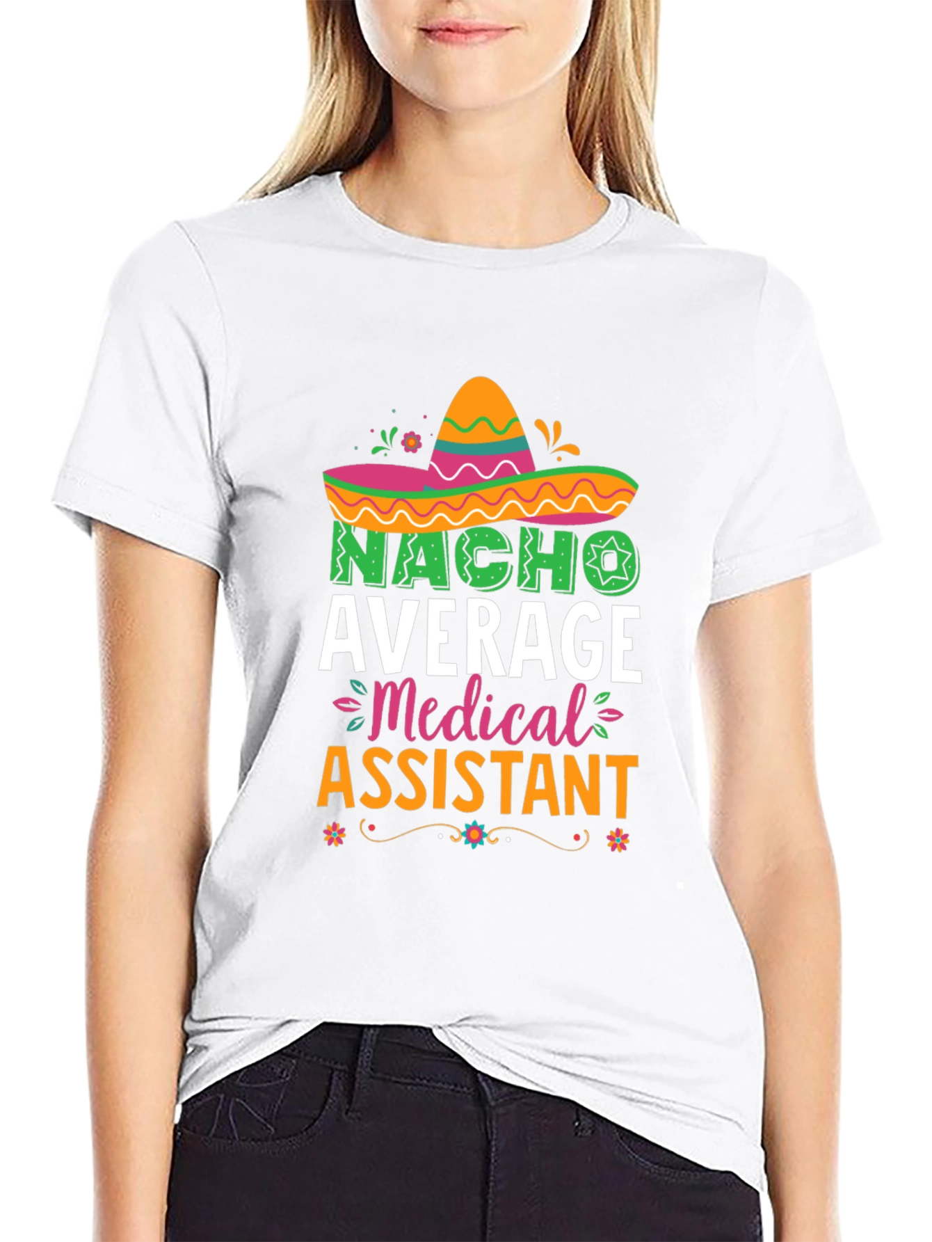 Black Nacho Average Medical Assistant T-Shirt view 9