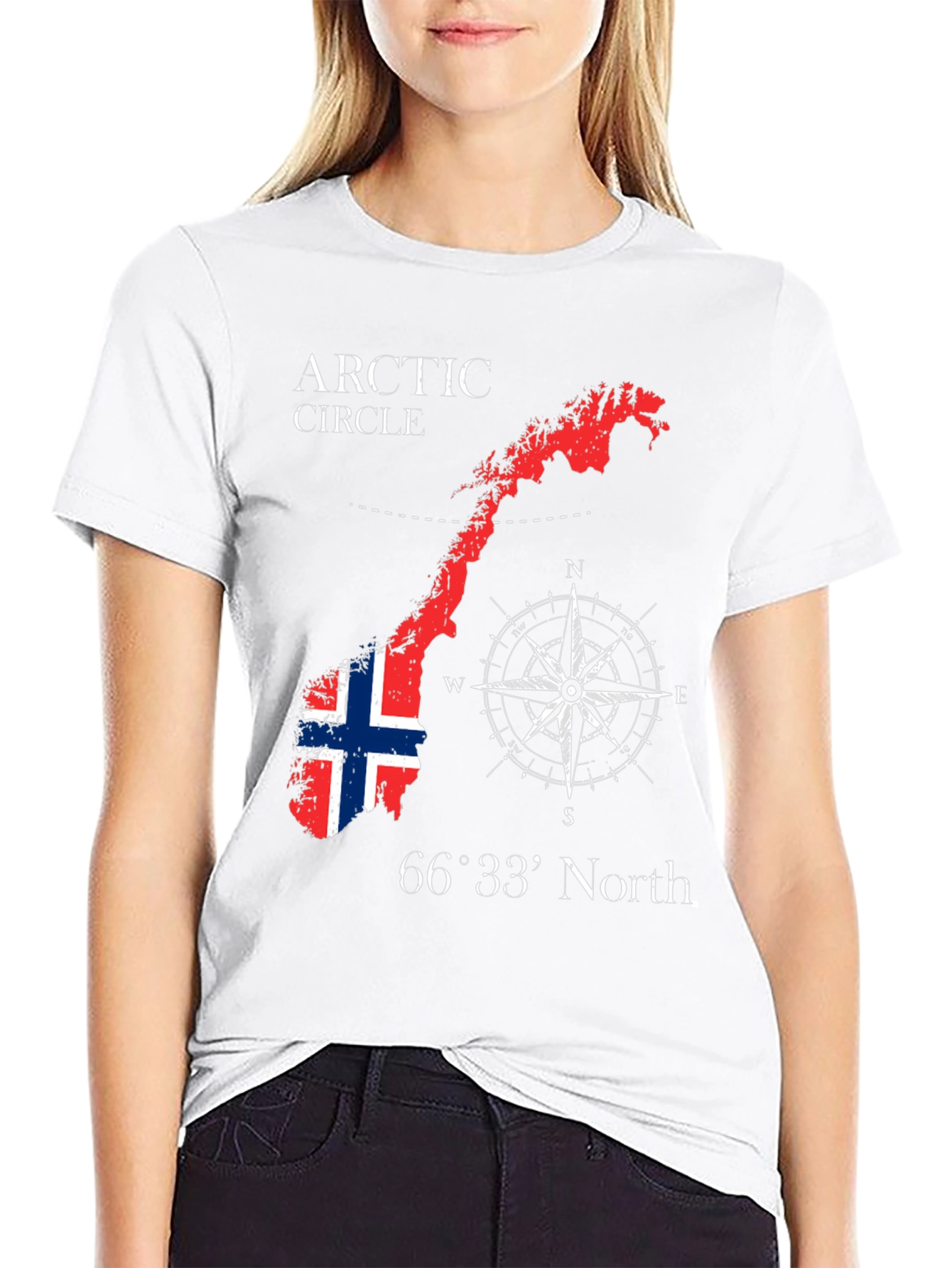 Norway Arctic Circle Black Graphic T-Shirt - 9