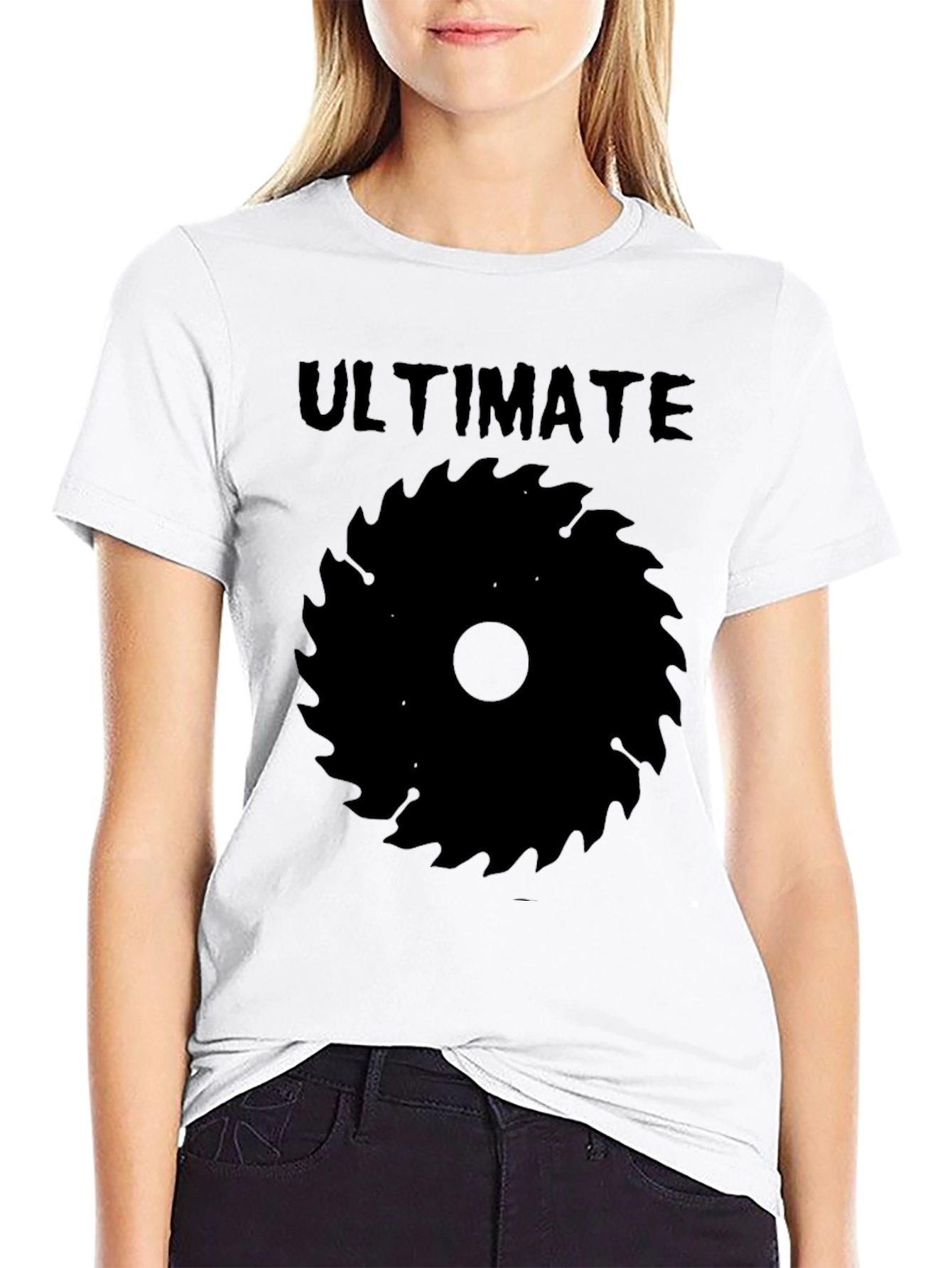 Black Ultimate Saw Blade Graphic Tee - Black Cotton Shirt view 9
