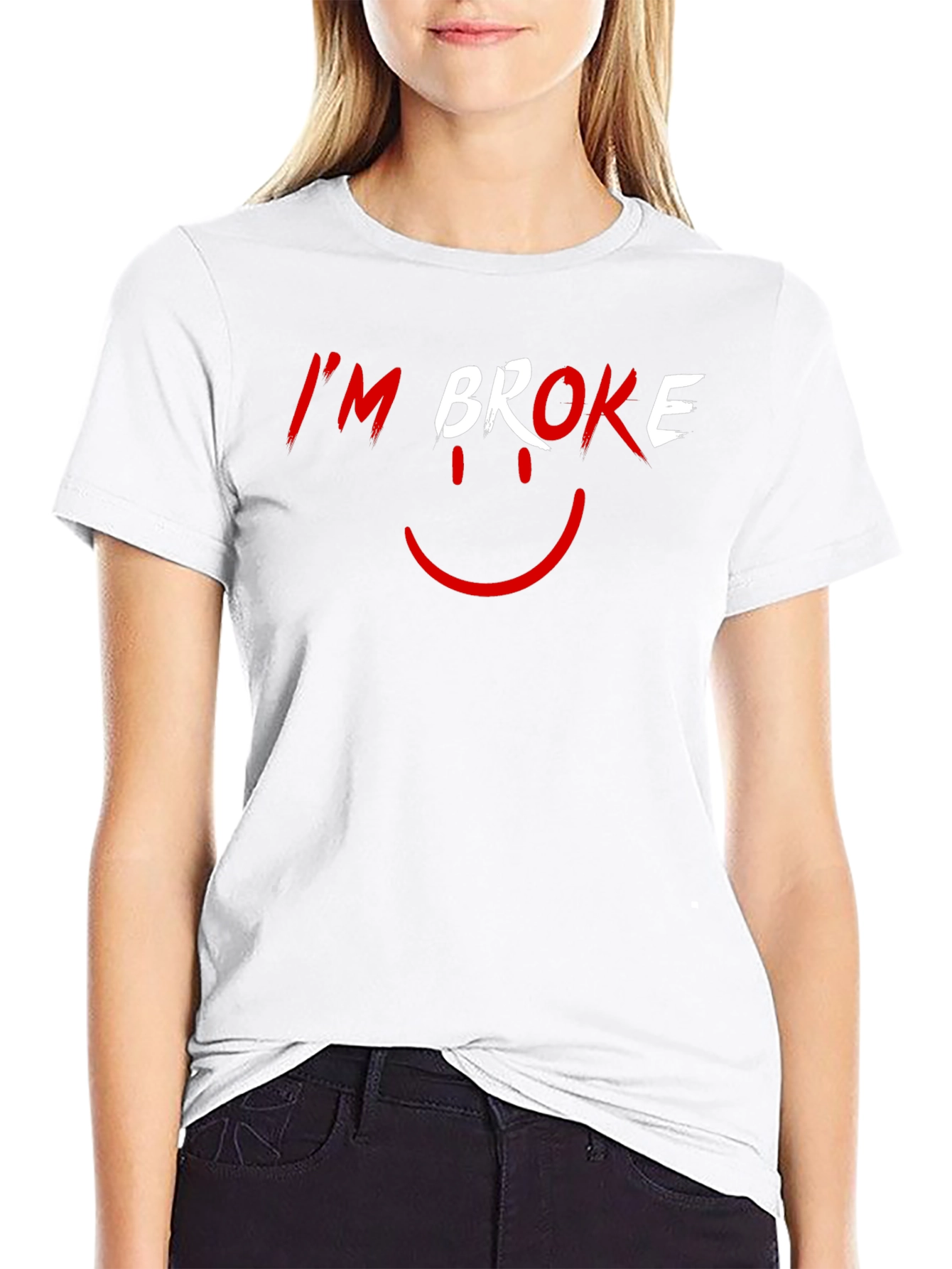 Black I'm Broke T-Shirt - Funny Graphic Tee view 9