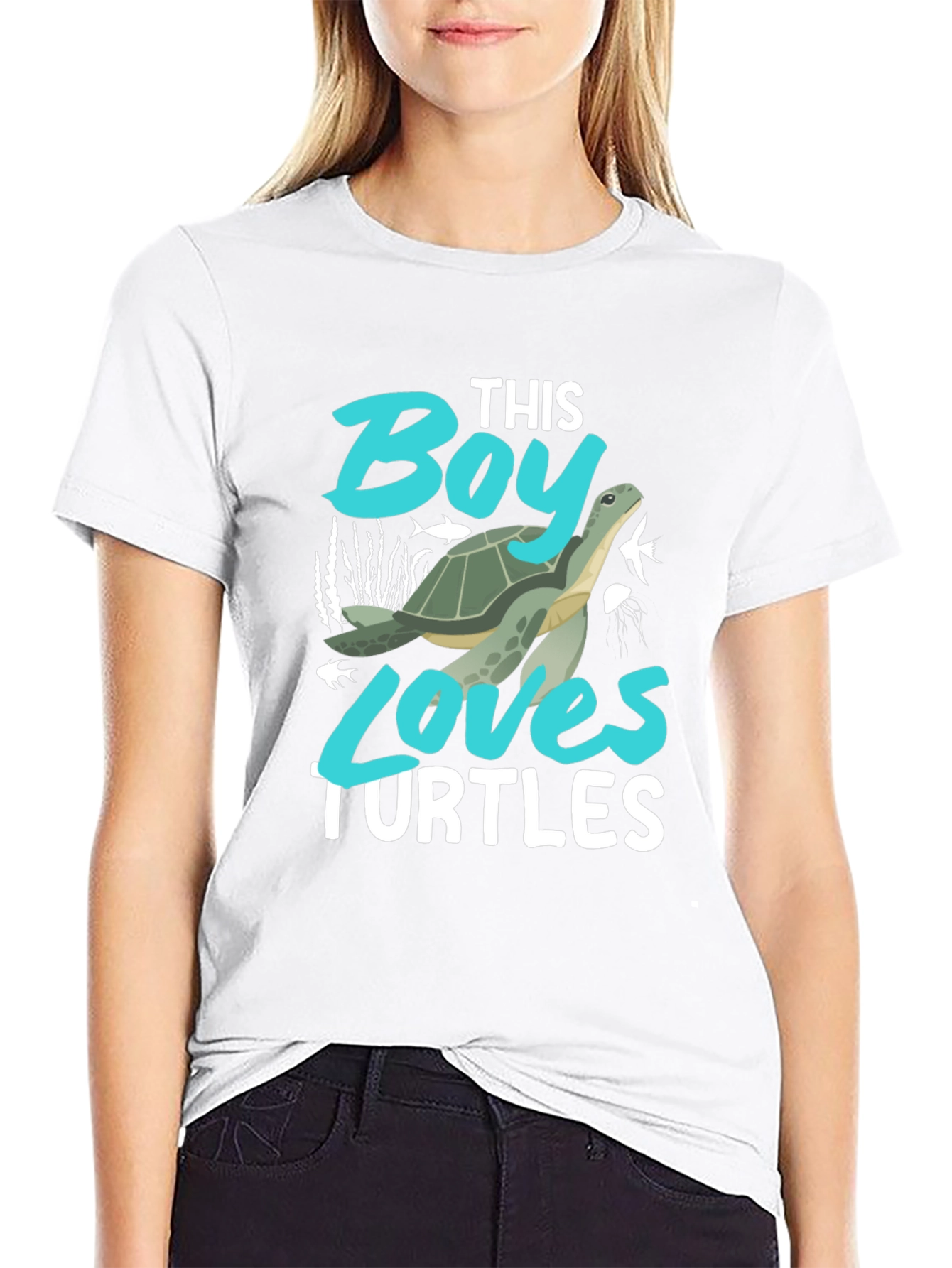 Black Boy Loves Turtles Graphic Tee - Black Cotton Blend view 9