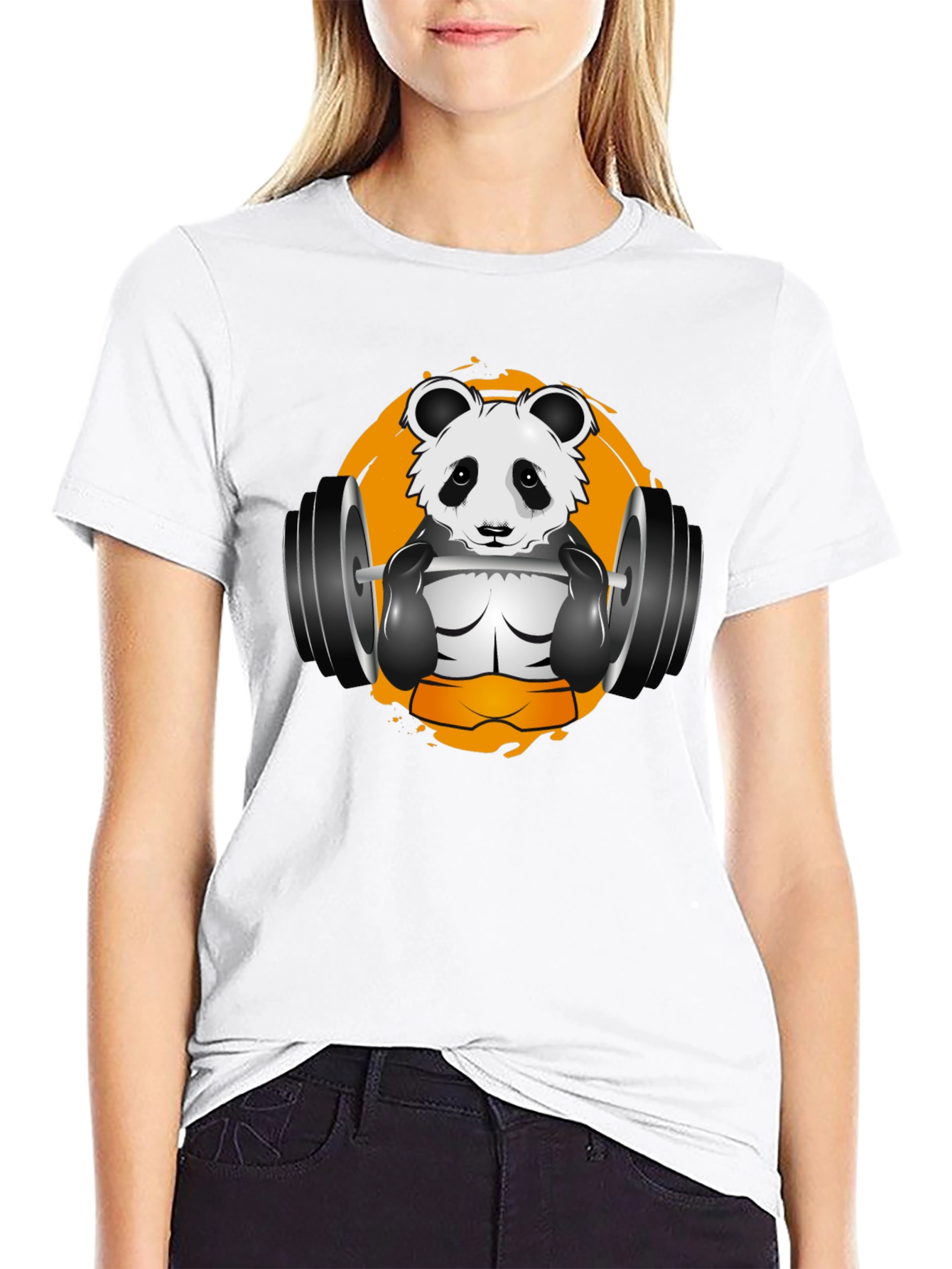 Black Panda Gym T-Shirt - Black Graphic Tee view 9