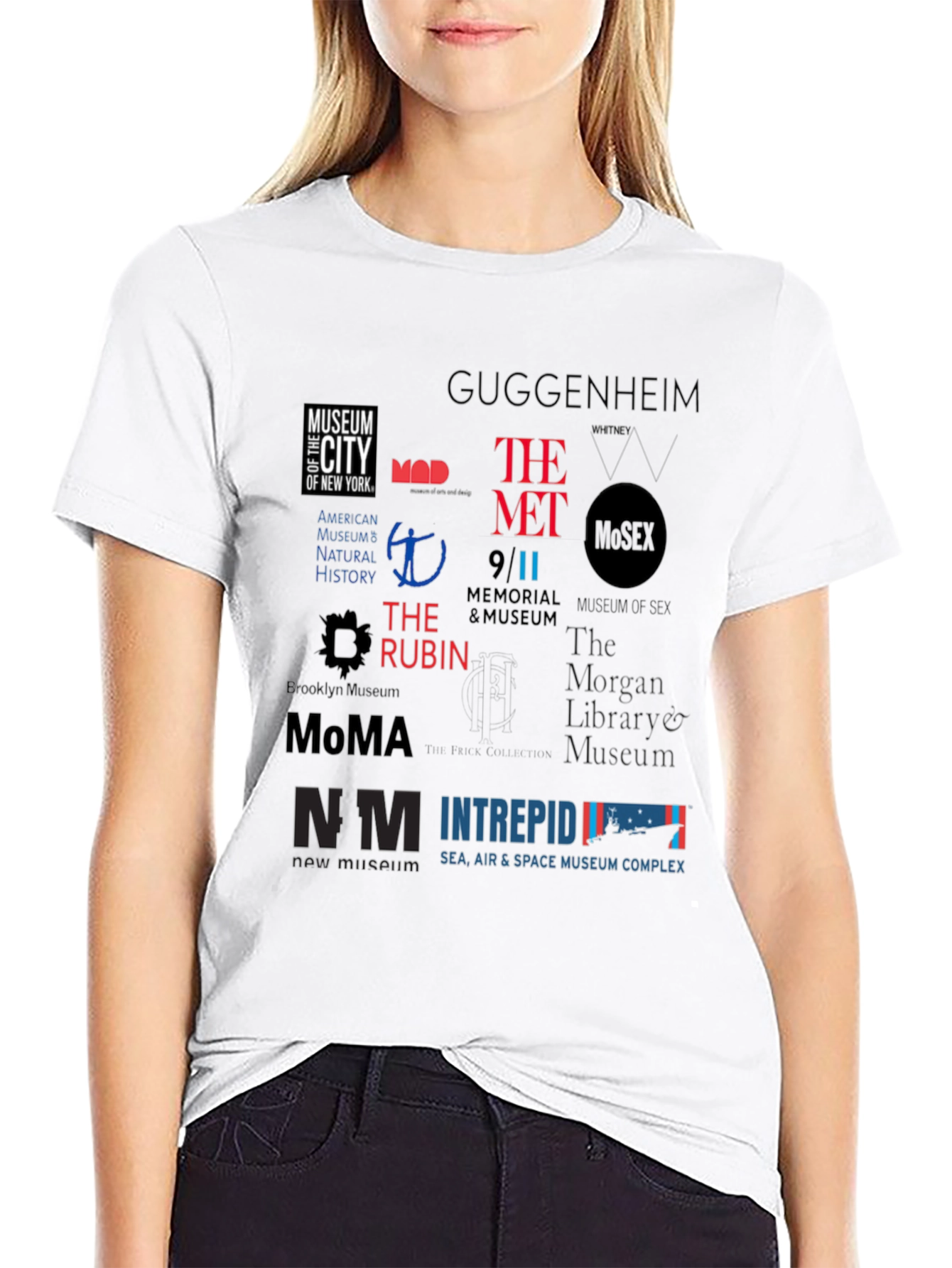 Black NYC Museum Logo T-Shirt | Black Cotton Blend view 9