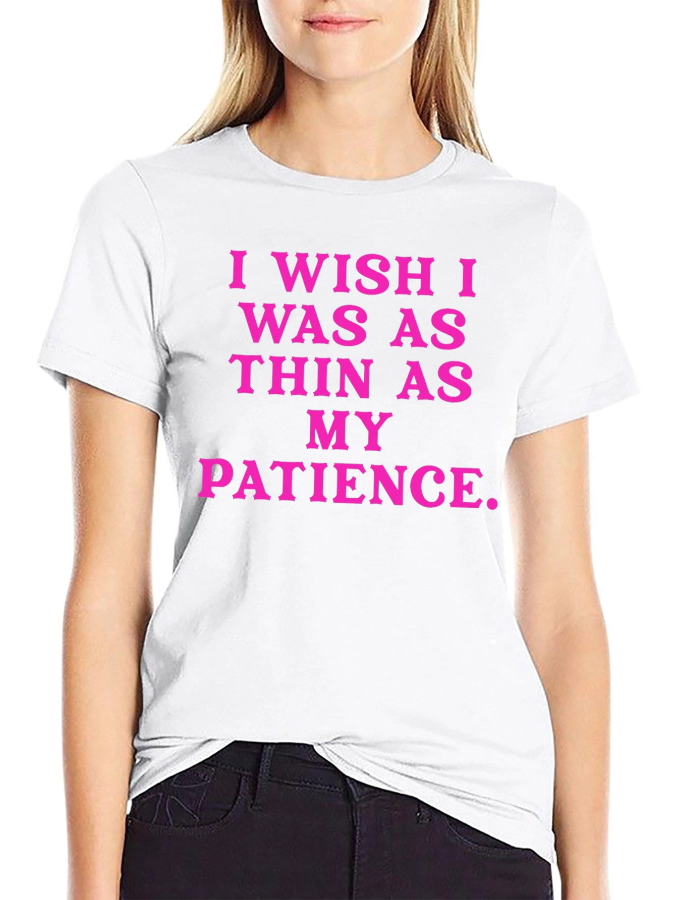 Black Funny Graphic Tee: I Wish I Was As Thin As My Patience view 9