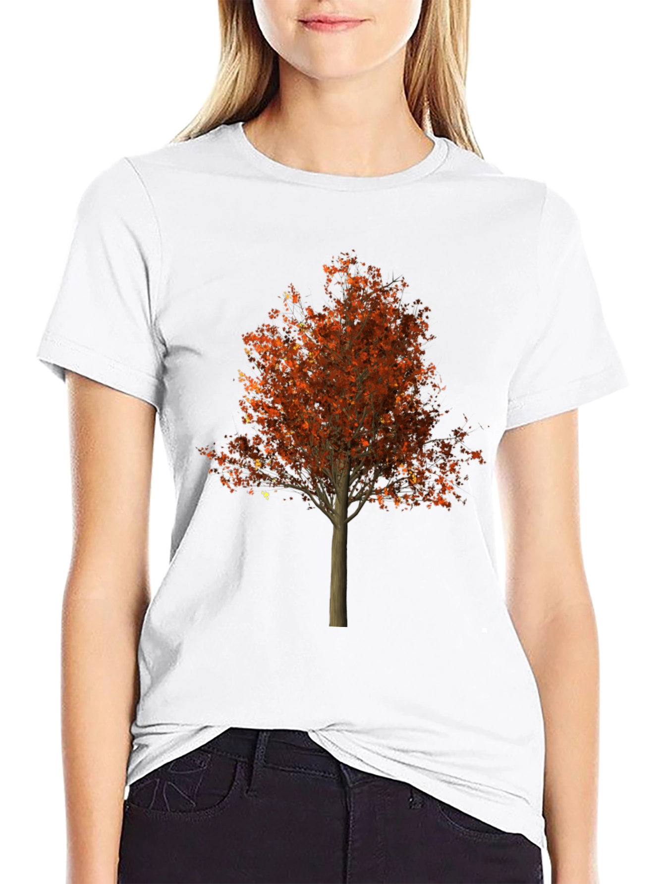 Black Autumn Tree Graphic Tee - Stylish Nature Inspired T-Shirt view 9