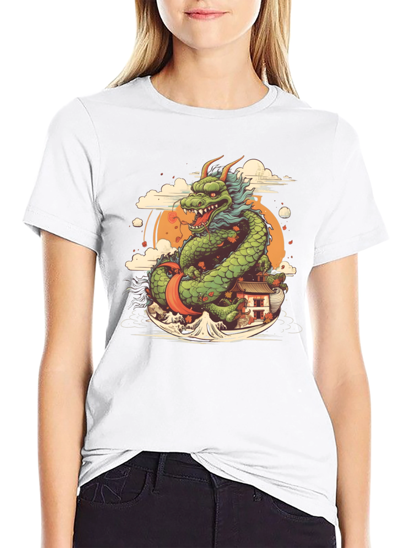 Black Dragon Graphic Tee - Japanese Art Inspired view 9