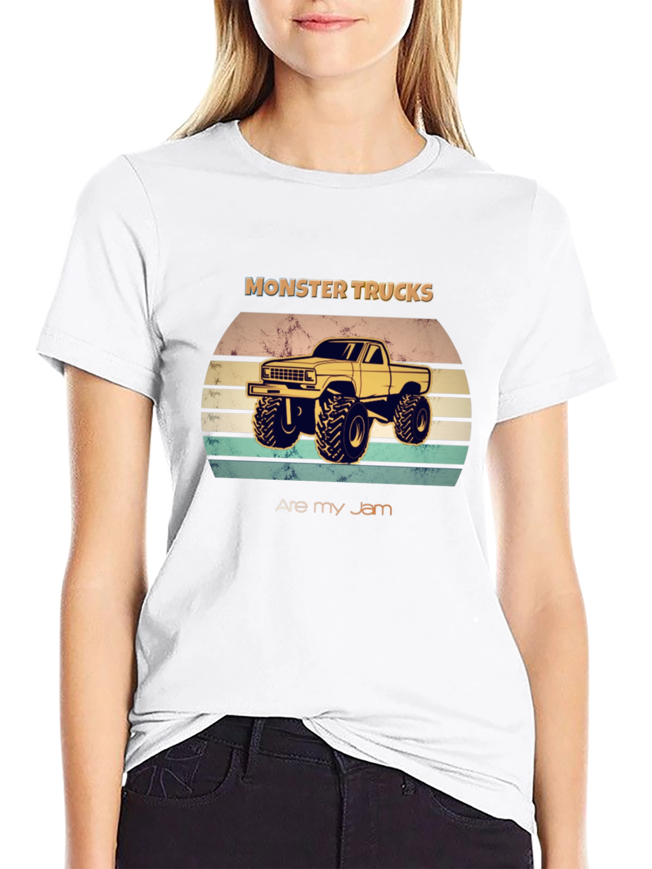 Black Monster Trucks Are My Jam T-Shirt view 9