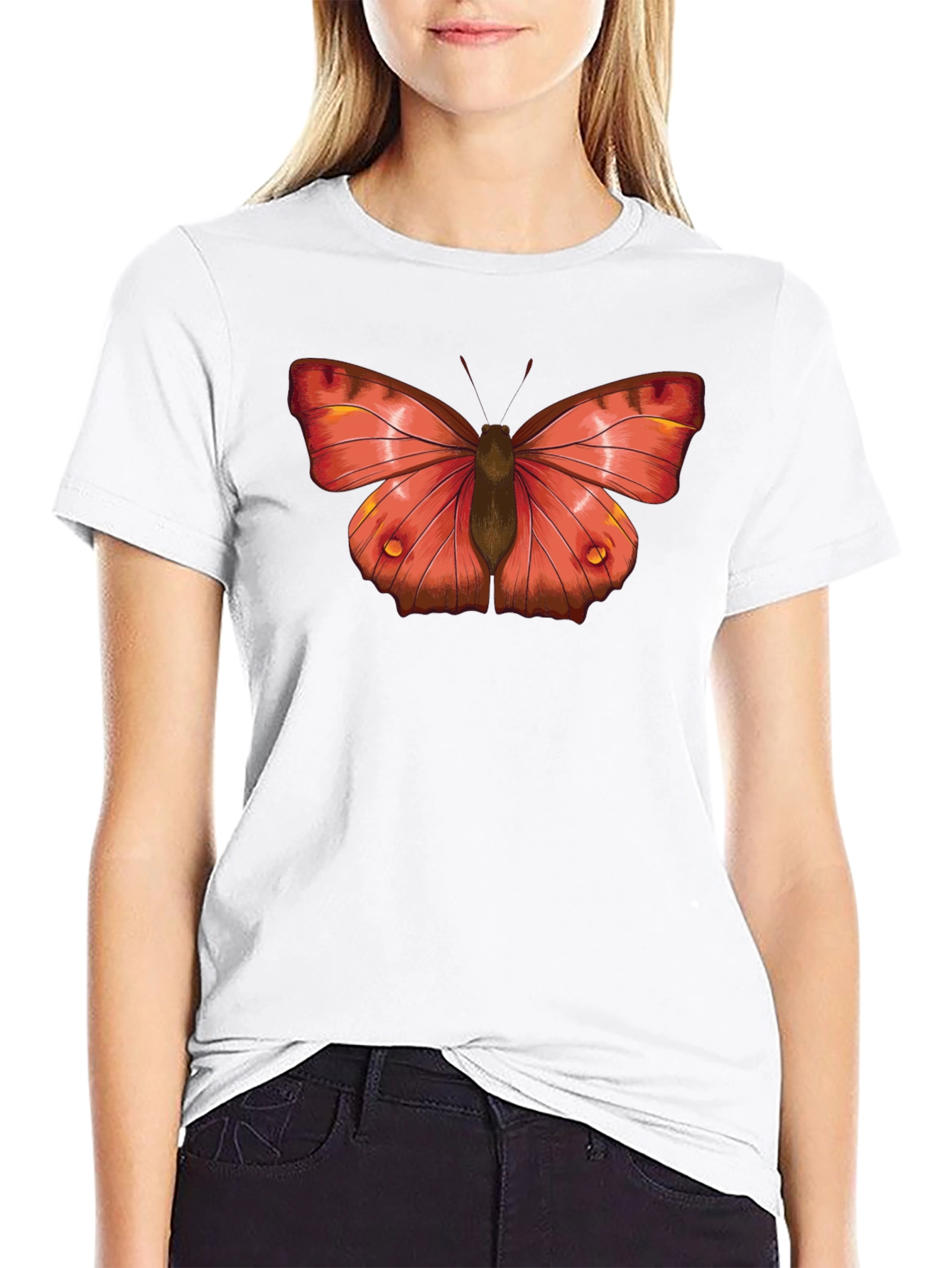 Black Butterfly Graphic Black T-Shirt view 9