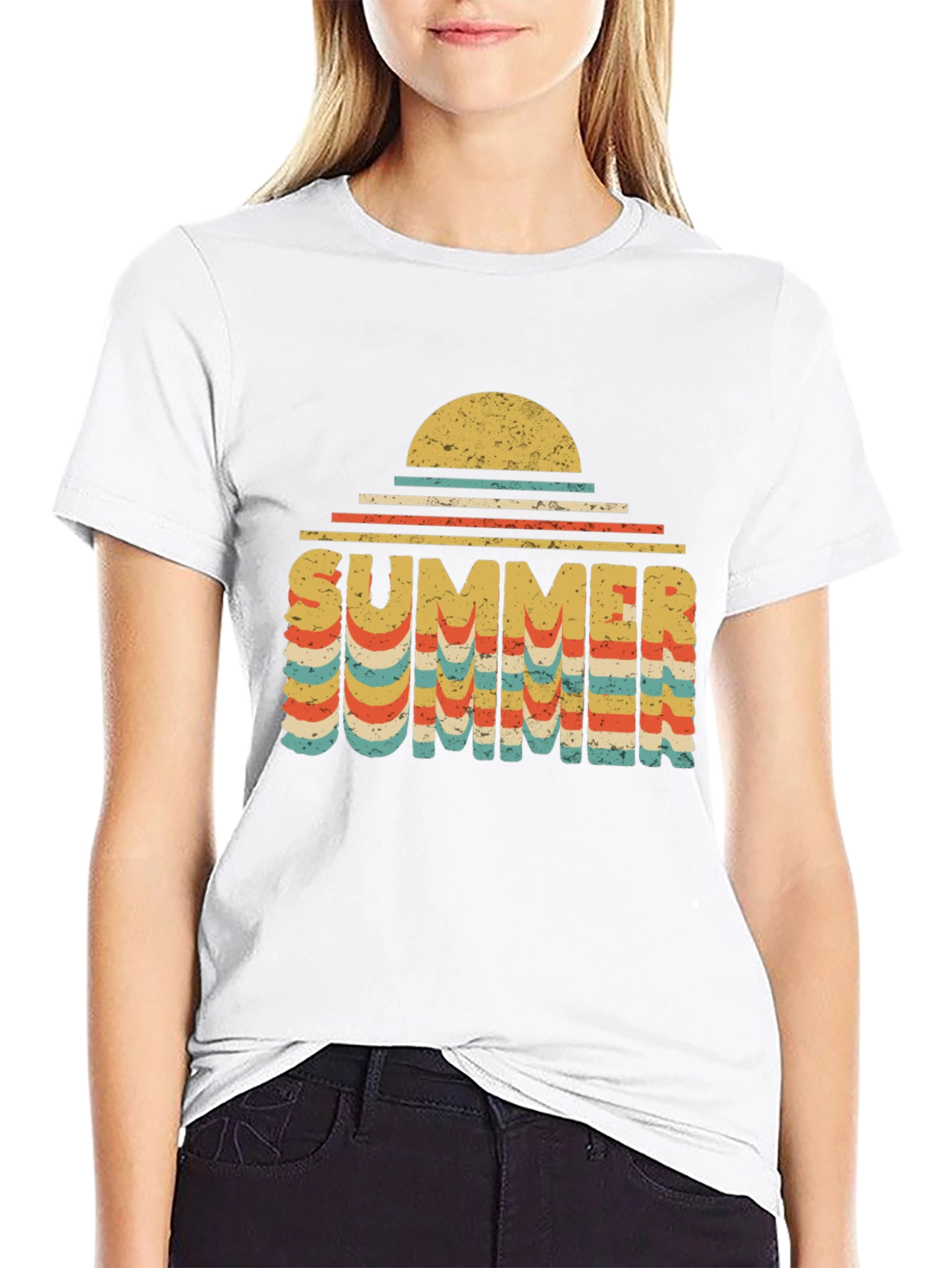 Black Retro Summer T-Shirt view 9