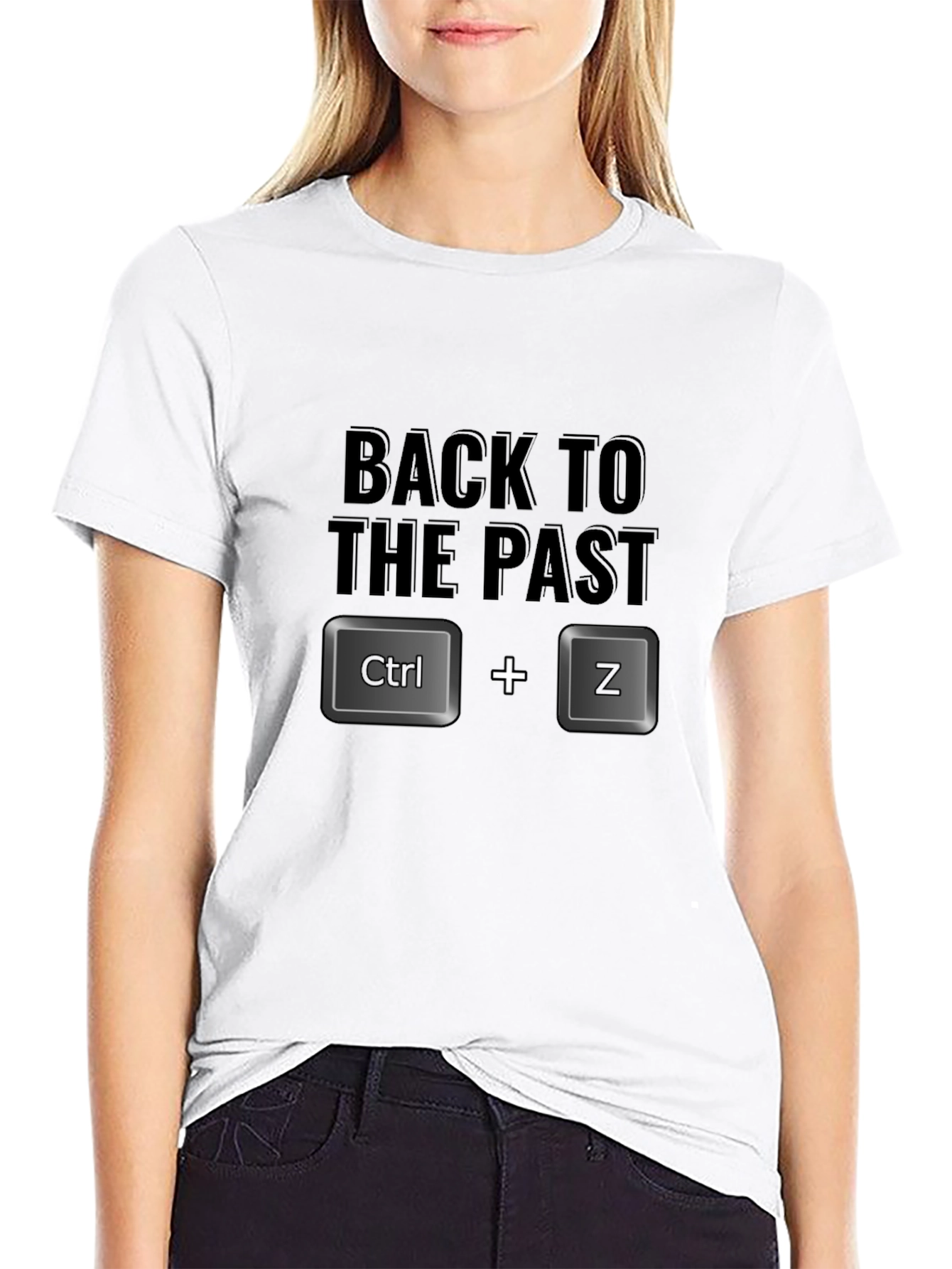 Black Back to the Past Ctrl+Z Black T-Shirt view 9