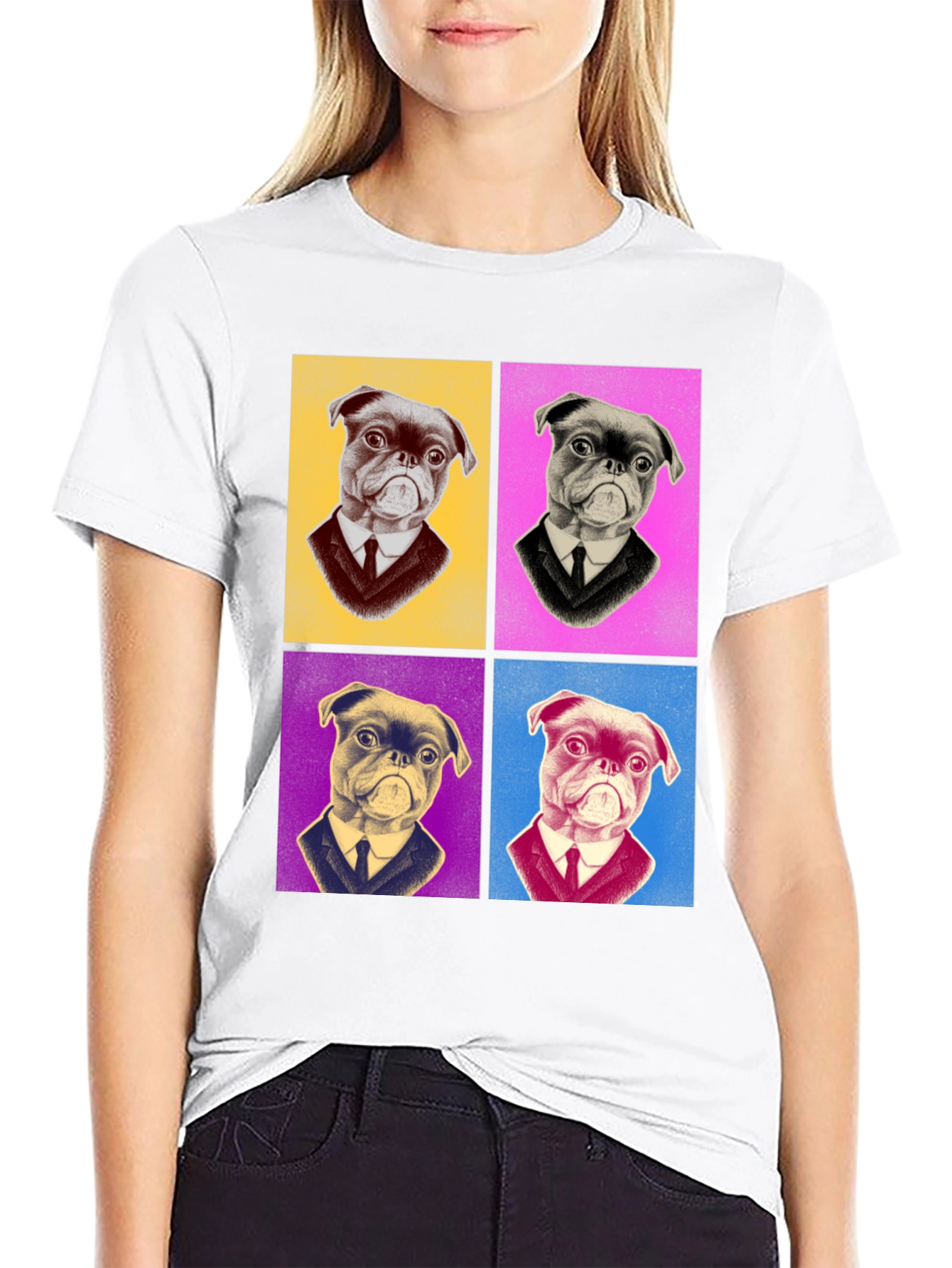 Black Pop Art Pug T-Shirt - Stylish Graphic Tee view 9