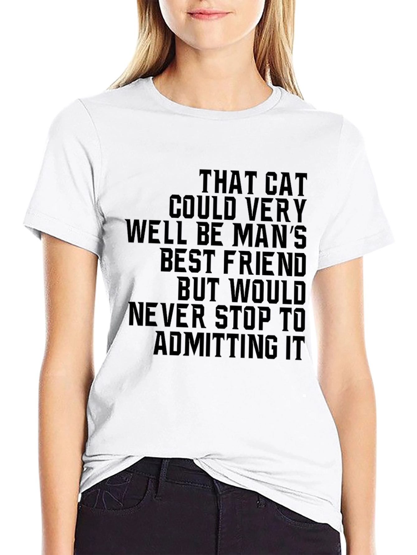 Black Funny Cat Lover T-Shirt - That Cat Could Be Man's Best Friend view 9
