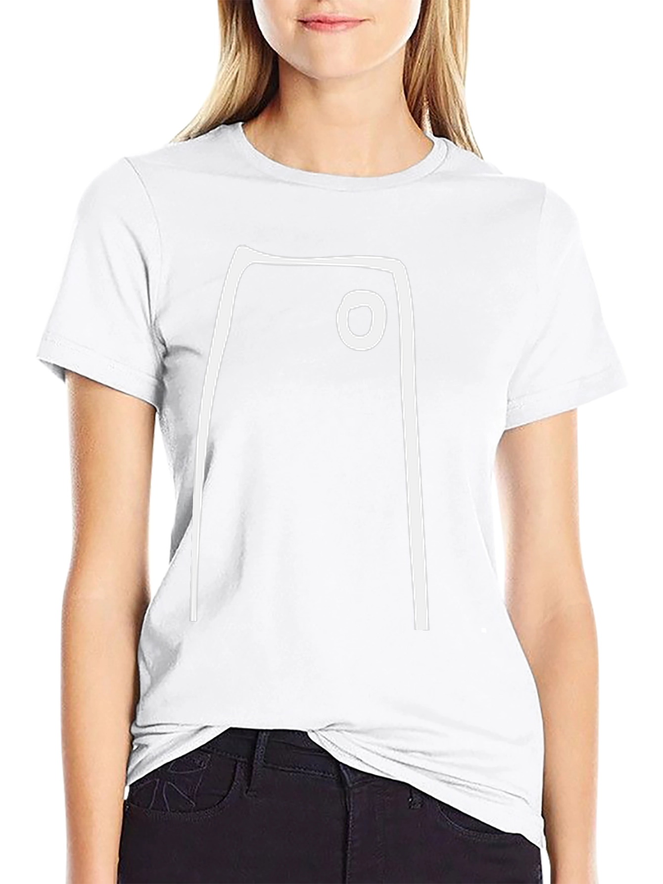 Black Minimalist Graphic Tee - Abstract White Shape on Black view 9