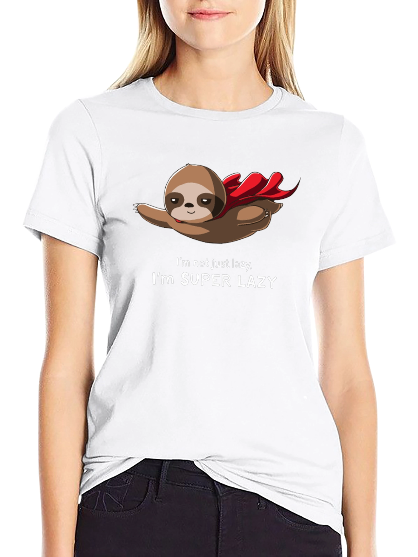 Black Super Lazy Sloth T-Shirt - Funny Animal Tee view 9