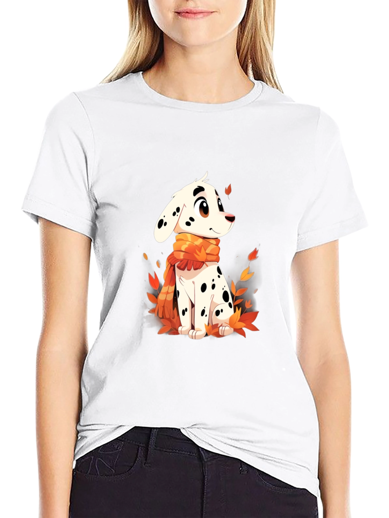 Black Dalmatian Puppy T-Shirt - Cute Cartoon Dog view 9