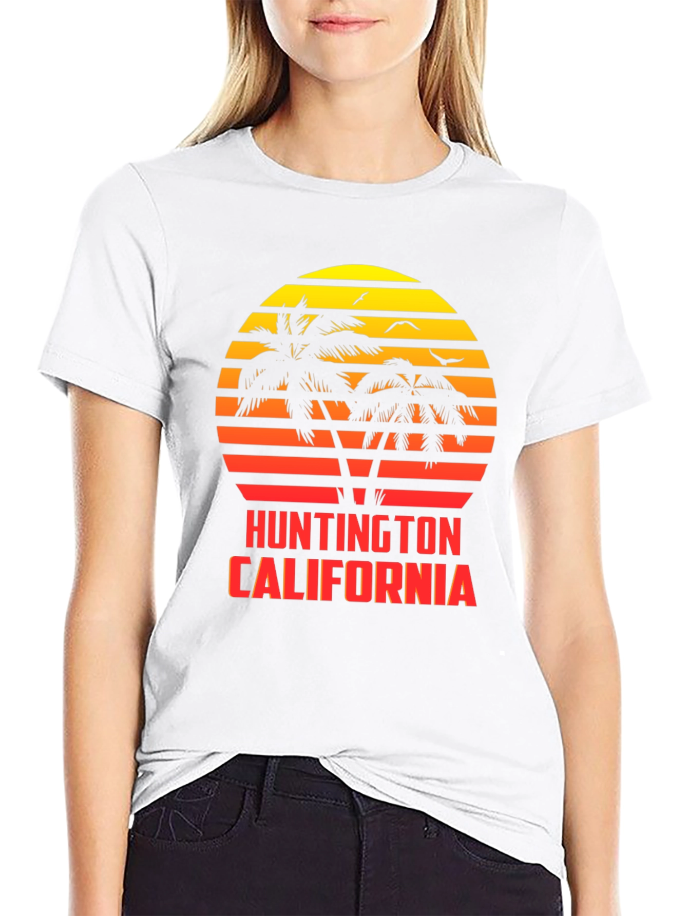 Black Huntington California Sunset Tee view 9