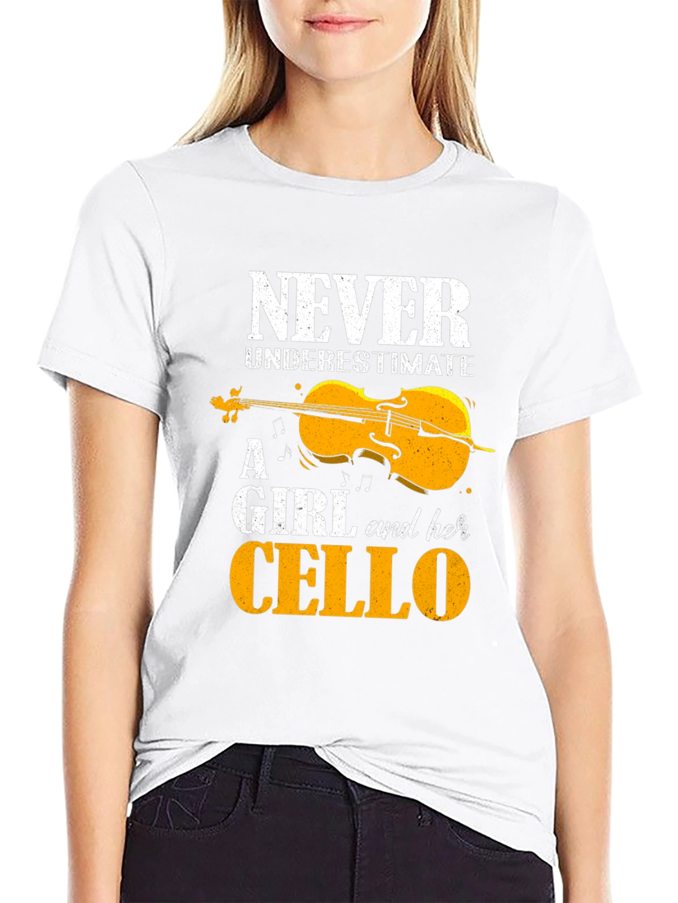 Black Never Underestimate A Girl And Her Cello T-Shirt view 9