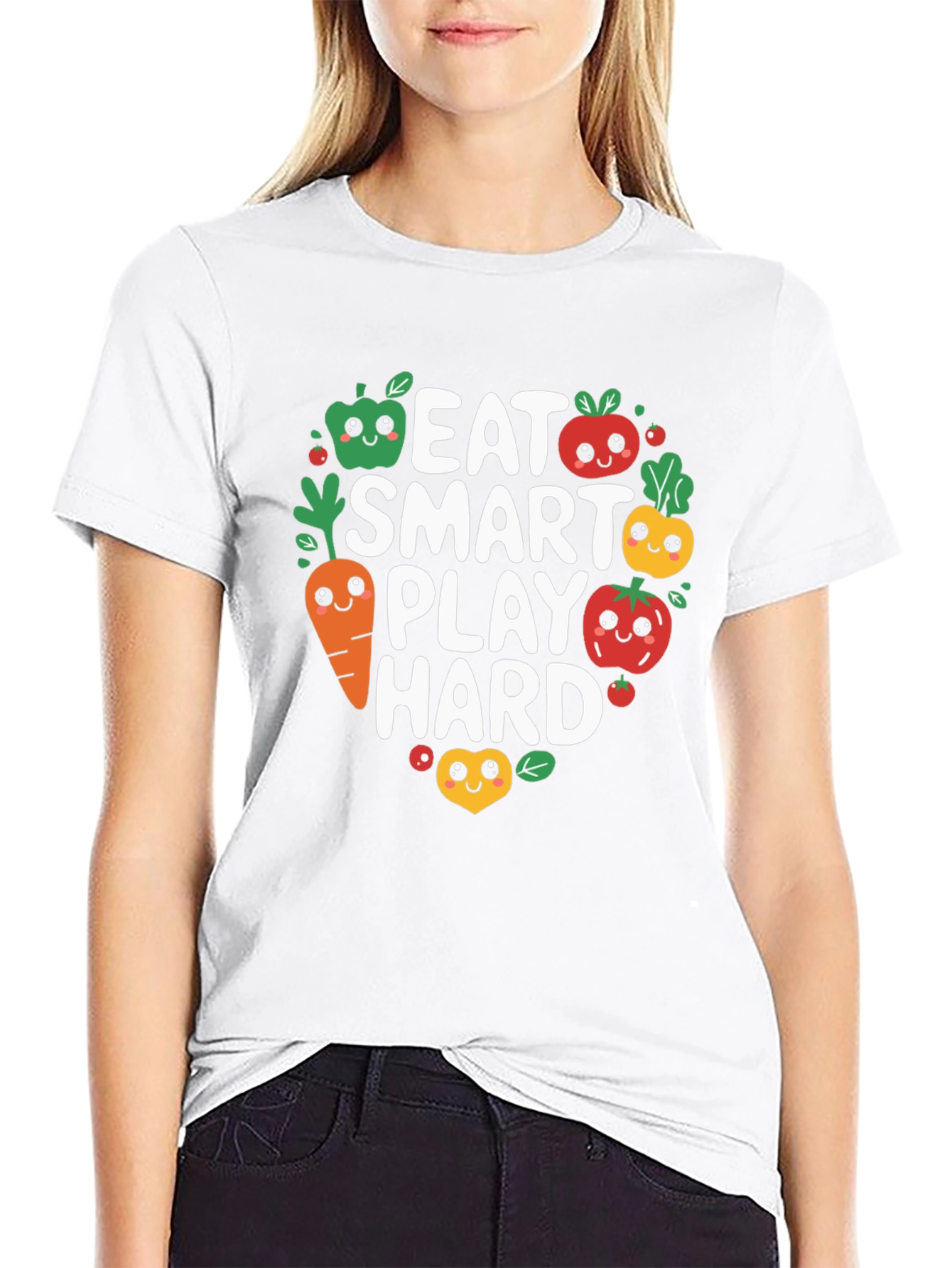 Black Eat Smart Play Hard T-Shirt view 9